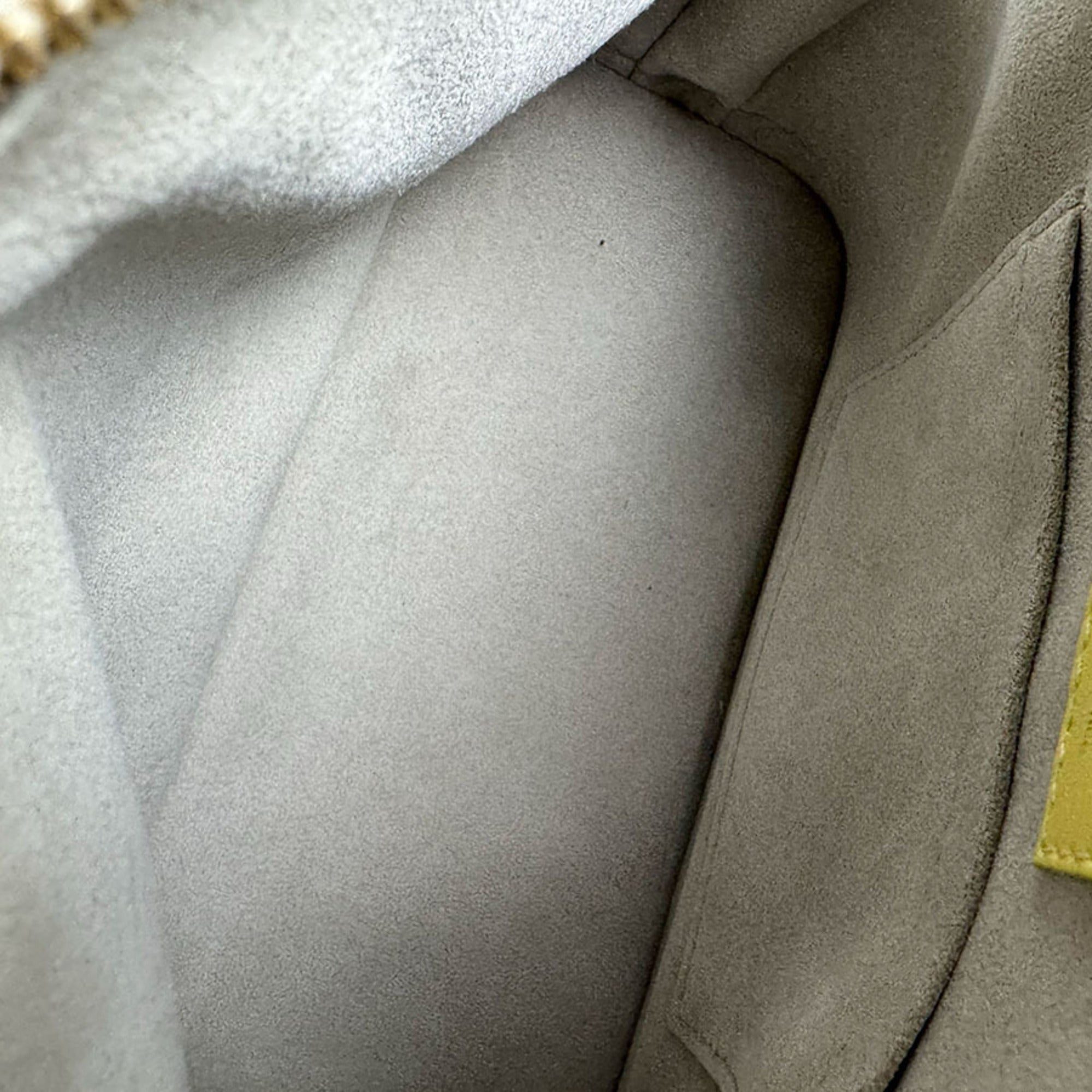 Louis Vuitton Grayish Yellow Canvas Leather Handbag Shoulder Bag (Pre-Owned)