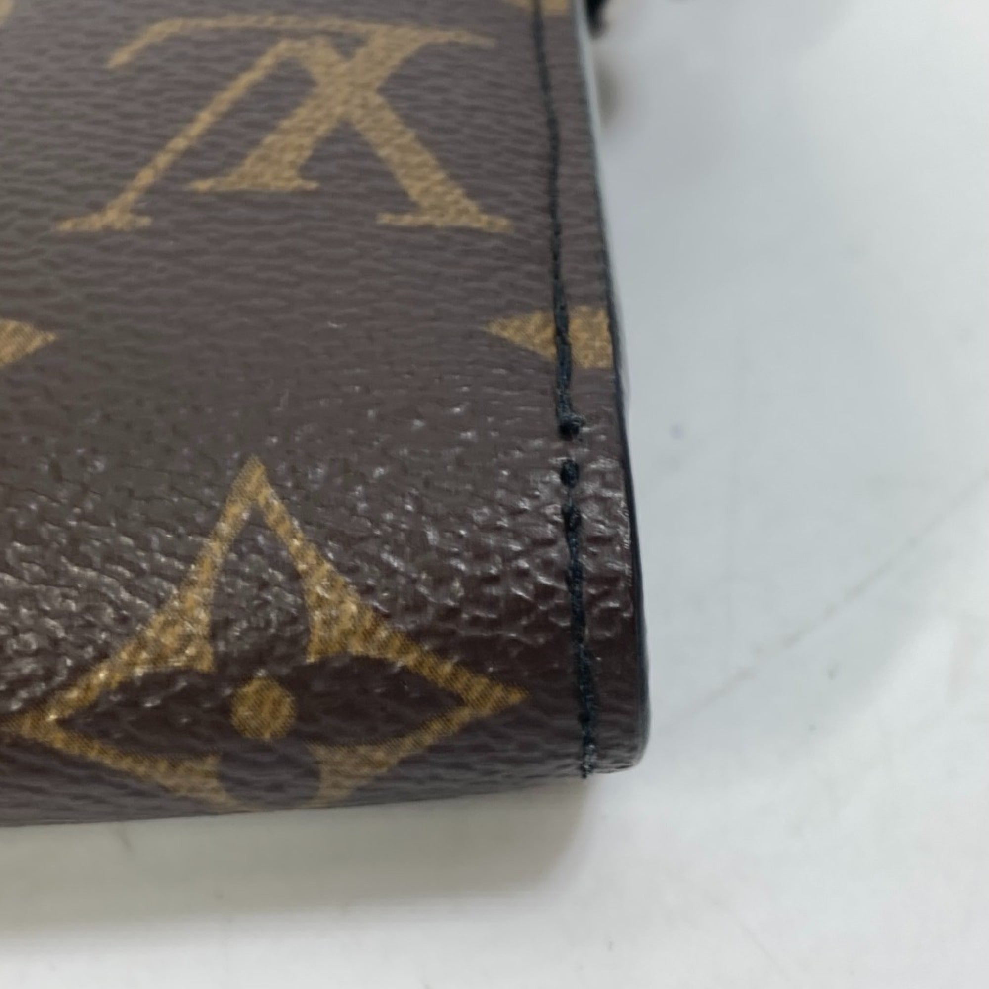 Louis Vuitton Monogram Macassar Black Brown Monogram Long Wallet (Bi-Fold) (Pre-Owned)