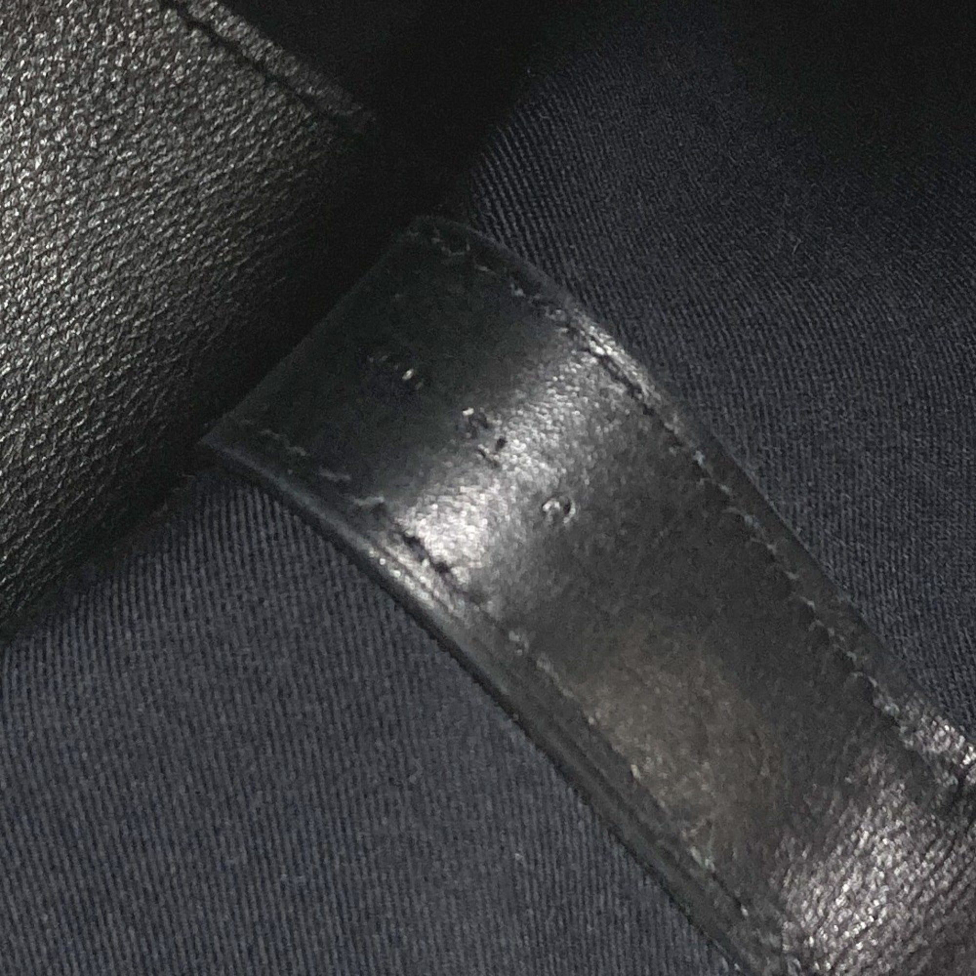 Hermes Black Canvas Leather Briefcase Handbag Tote Bag (Pre-Owned)