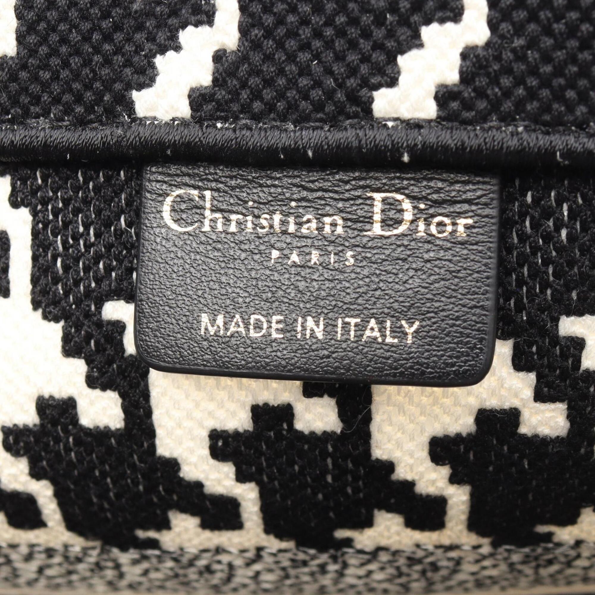 Christian Dior Black White Canvas Handbag Tote Bag (Pre-Owned)