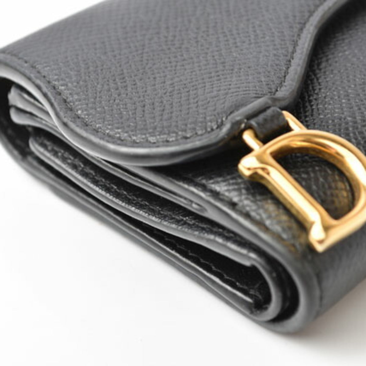 Christian Dior Navy Leather Wallet (Tri-Fold) (Pre-Owned)
