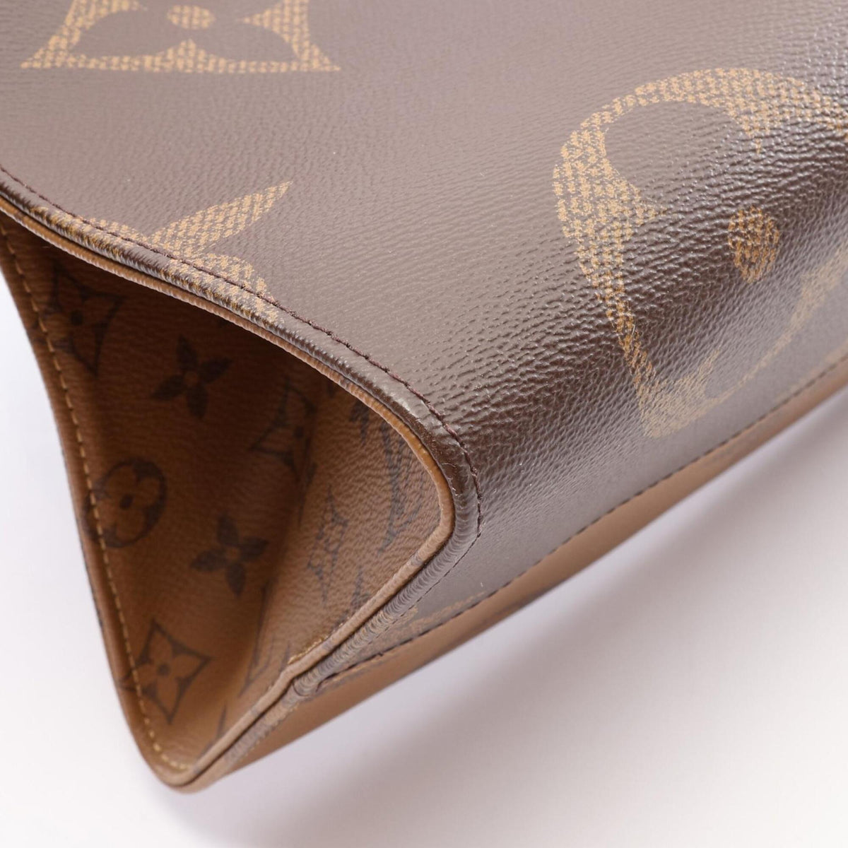 Louis Vuitton Brown Coated Canvas Leather Handbag Shoulder Bag Tote Bag (Pre-Owned)