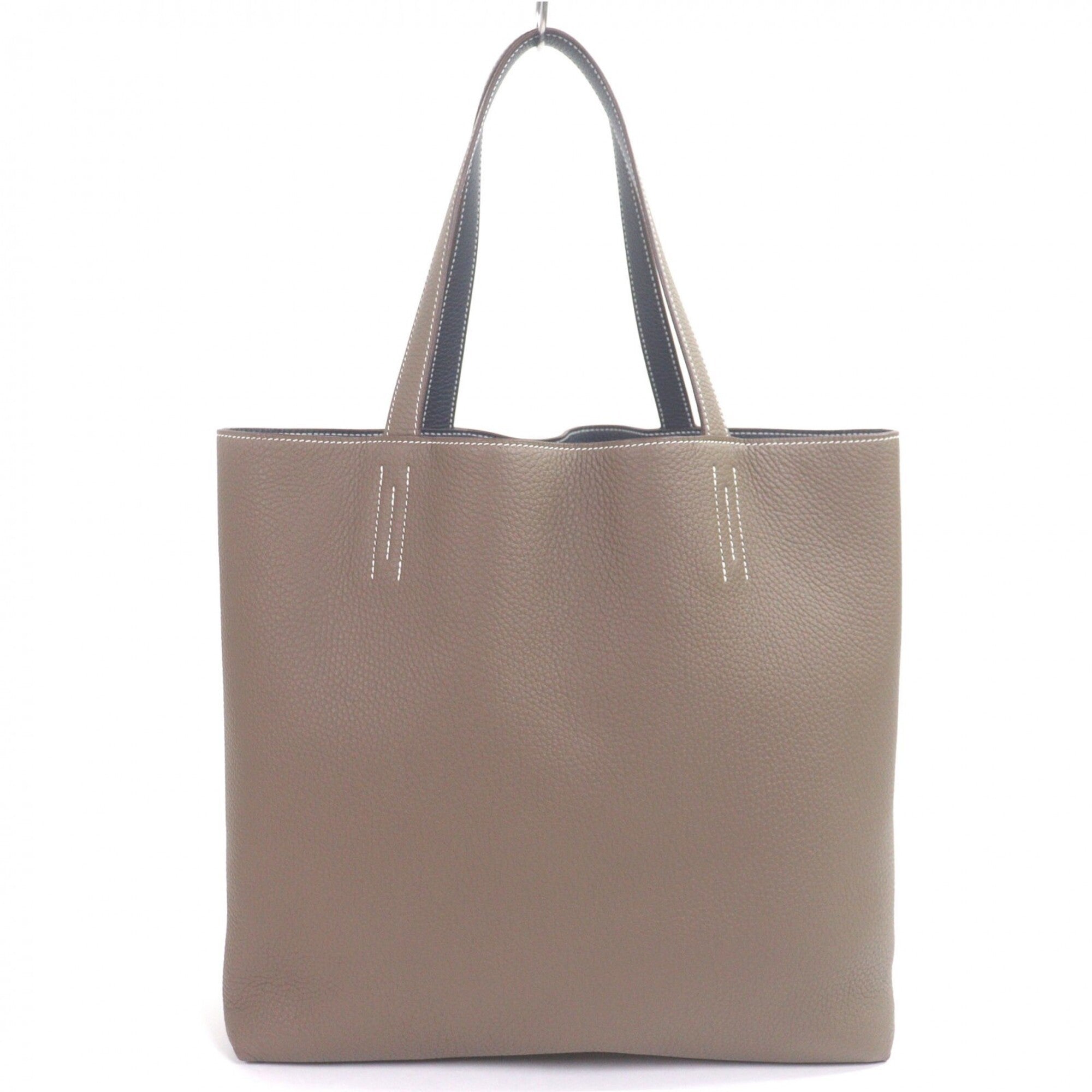 Hermes Blue Nuit Etoupe Gray Taurillon Clemence Leather (Pre-Owned)