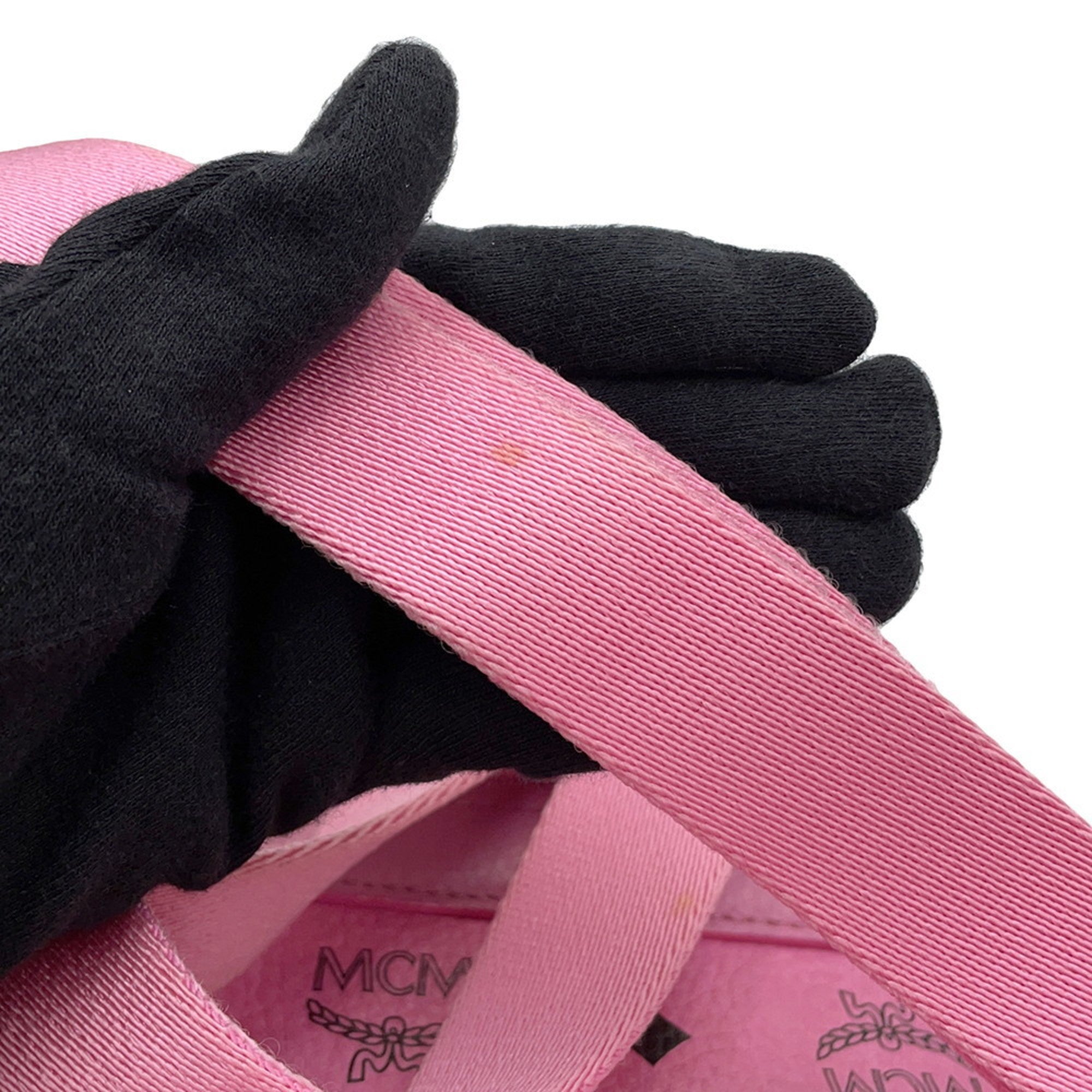 Mcm Pink Leather Canvas Backpack (Pre-Owned)