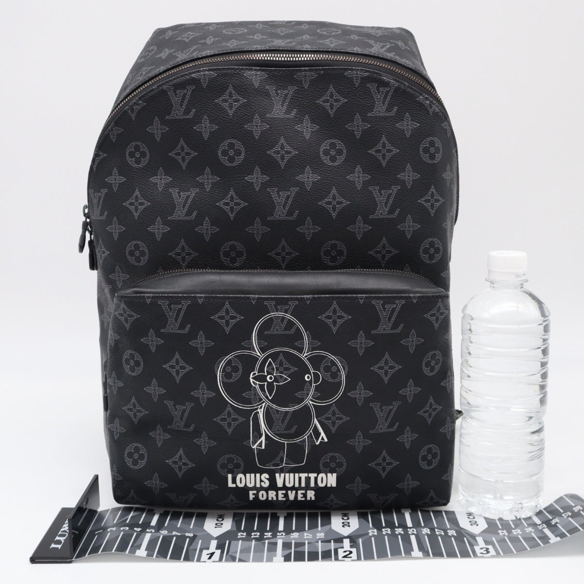 Louis Vuitton Monogram Black Gray White Coated Canvas Leather Backpack (Pre-Owned)