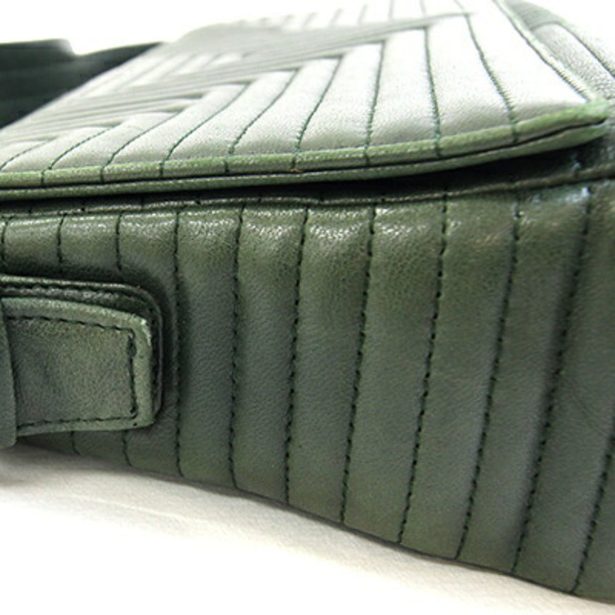 Bally Dark Green Leather Handbag Shoulder Bag (Pre-Owned)