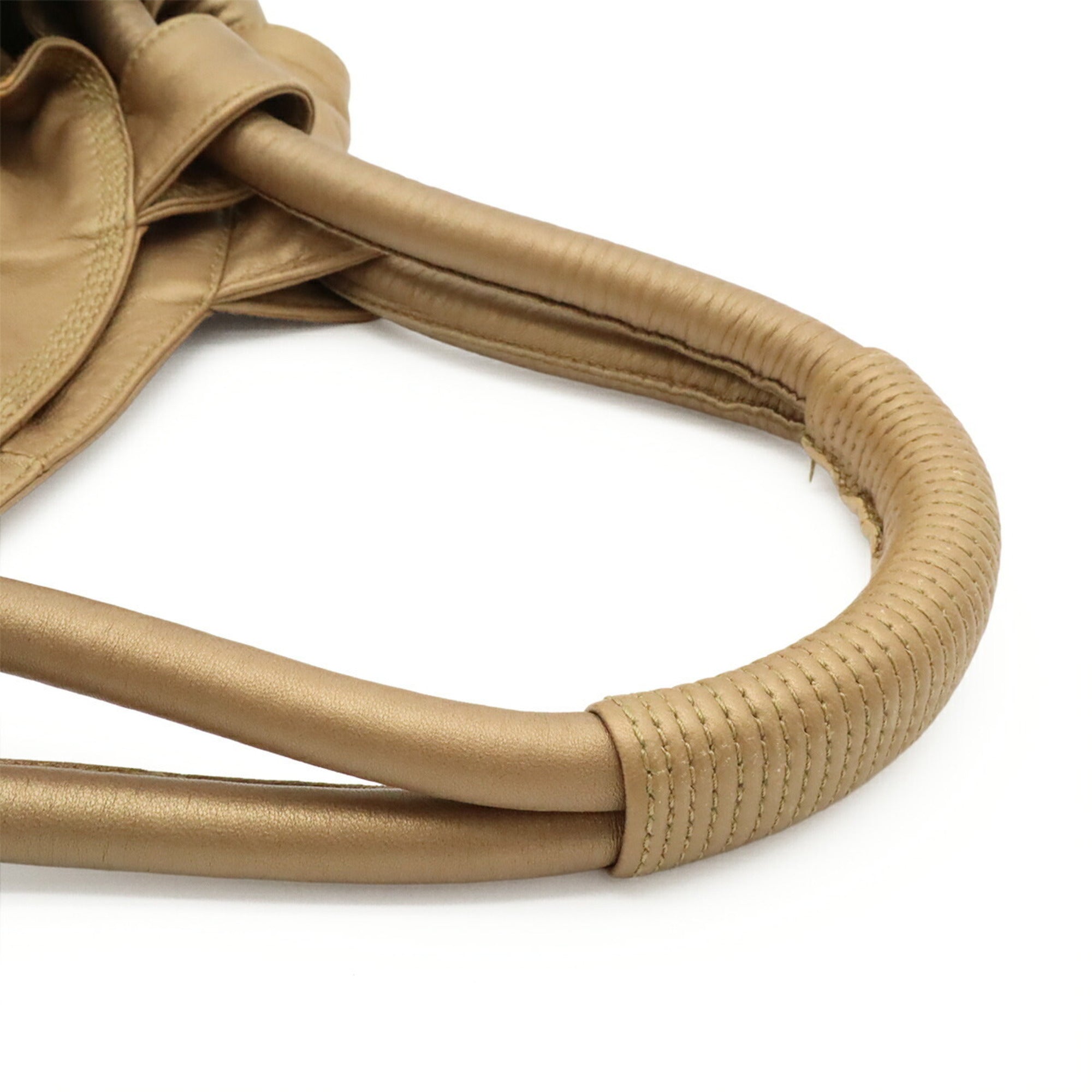 Loewe Champagne Gold Leather Handbag (Pre-Owned)