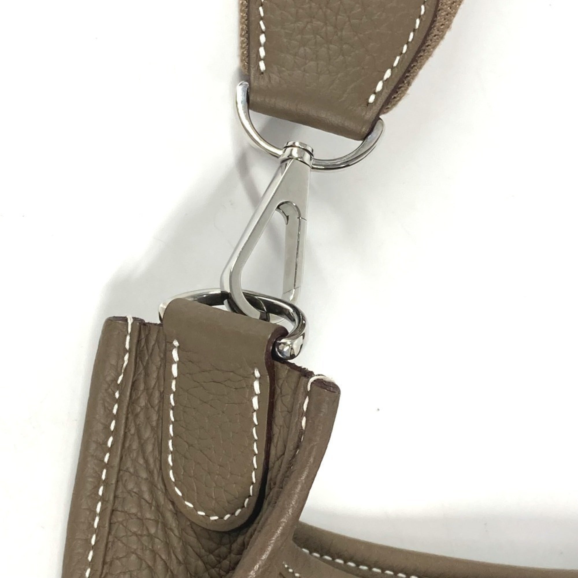 Hermes Beige Etoupe Gray Taurillon Clemence Leather Shoulder Bag (Pre-Owned)