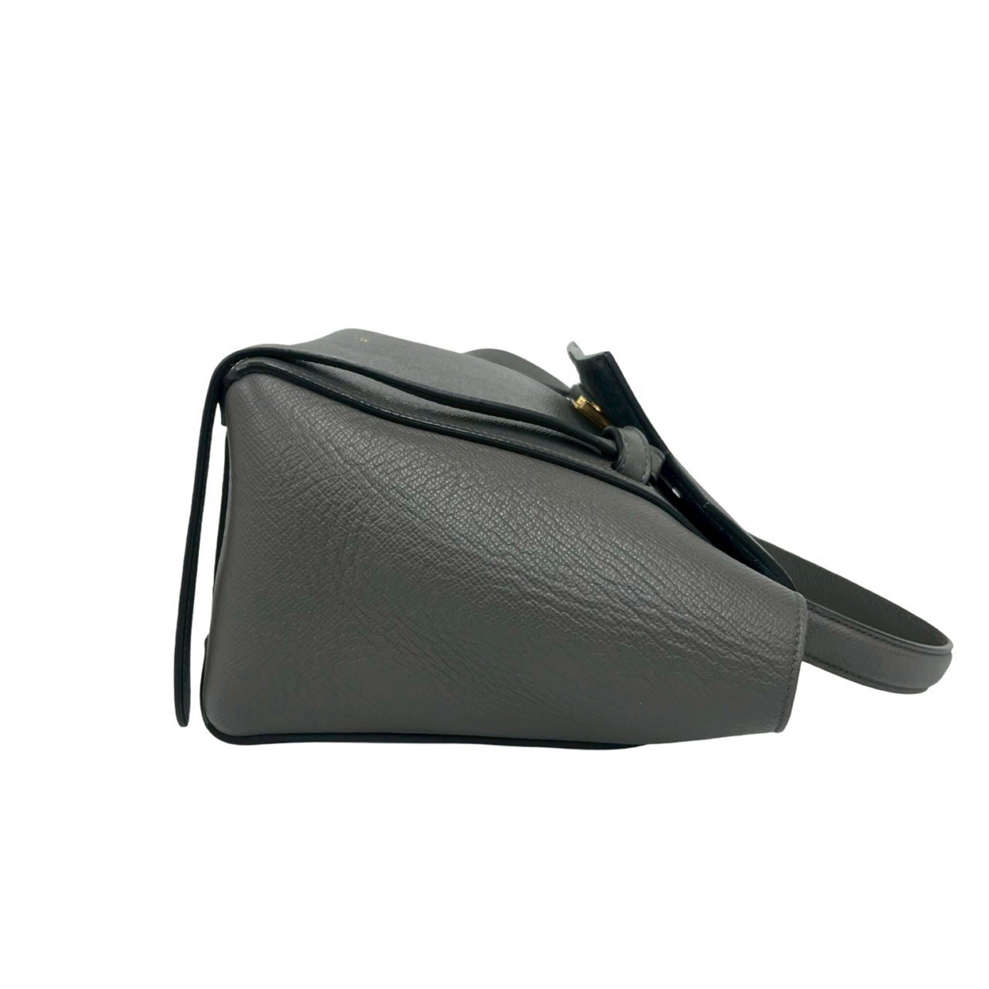 Celine Gray Leather Handbag Shoulder Bag Tote Bag (Pre-Owned)