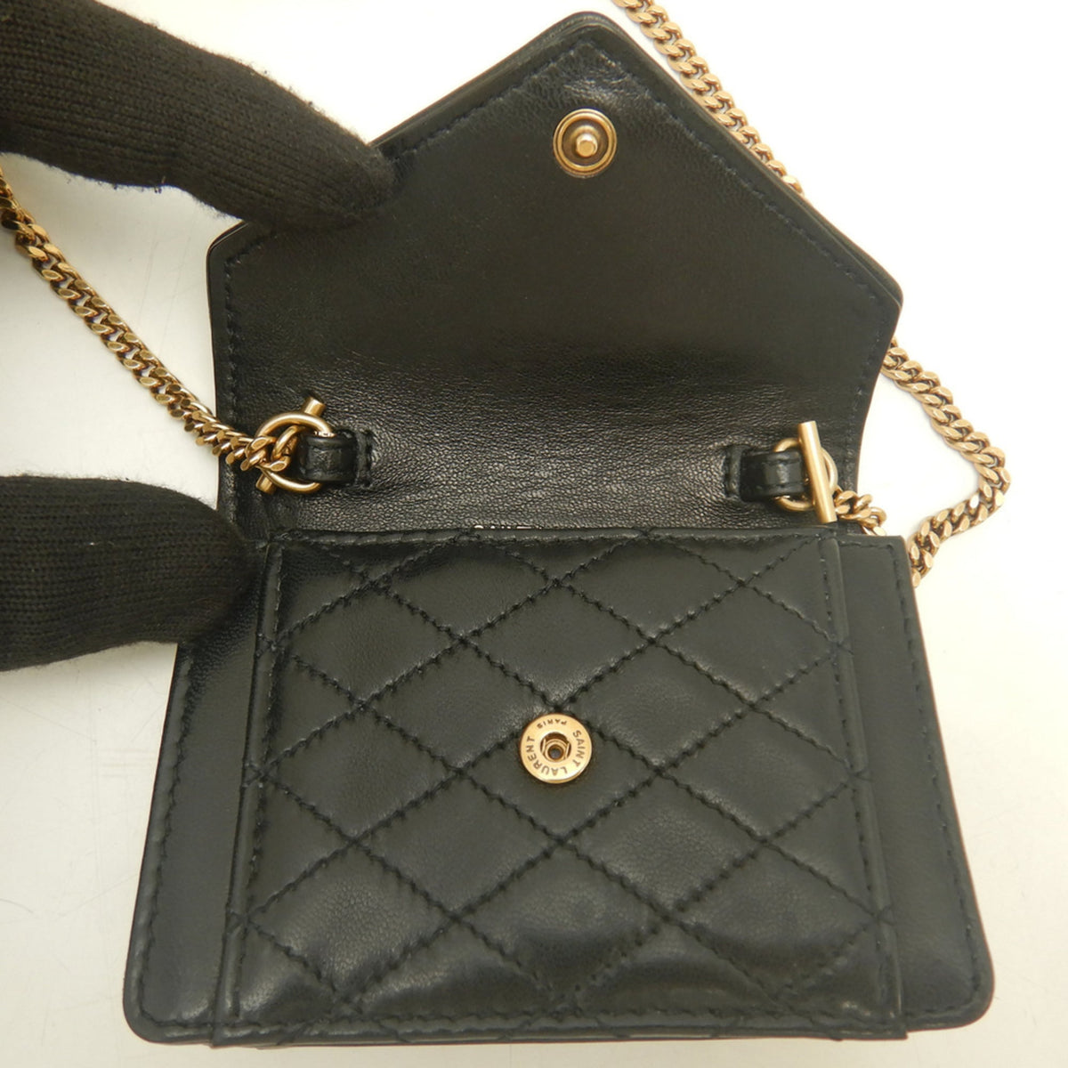 Saint Laurent Gold Leather Shoulder Bag (Pre-Owned)