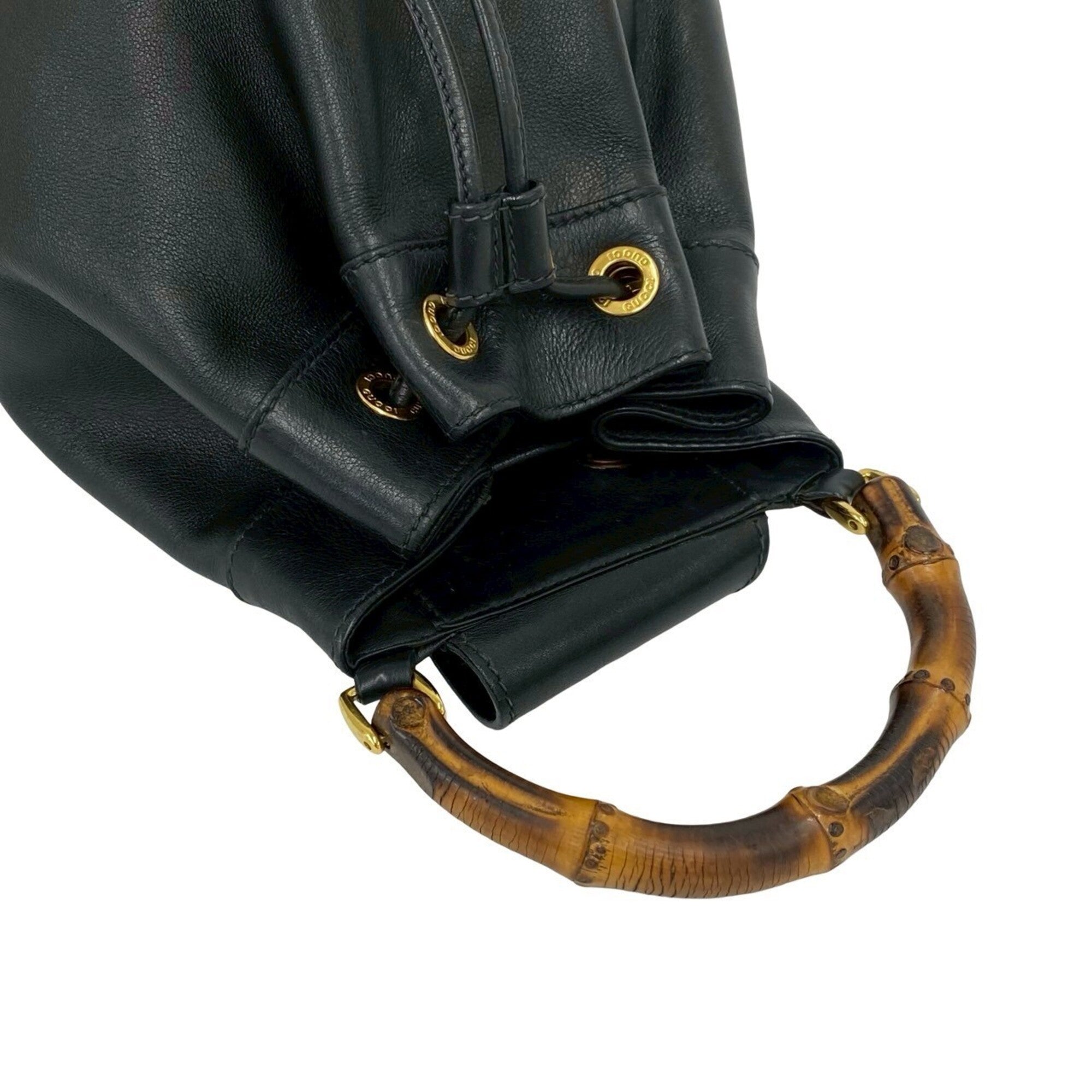 Gucci Black Leather Shoulder Bag Sling Bag (Pre-Owned)
