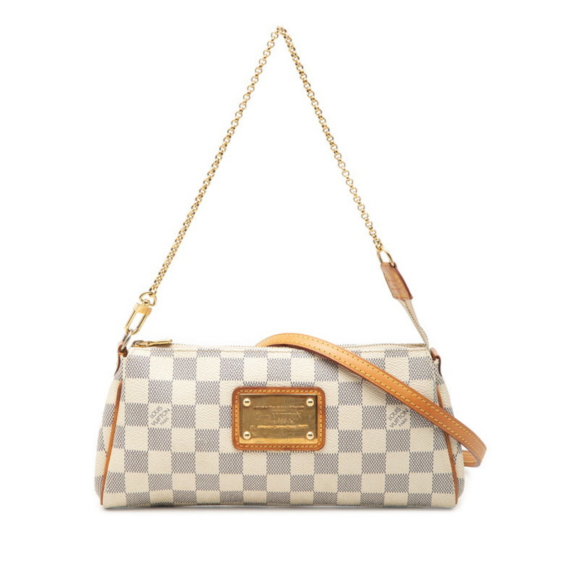 Louis Vuitton Damier Azur White Pvc Leather Handbag Shoulder Bag (Pre-Owned)