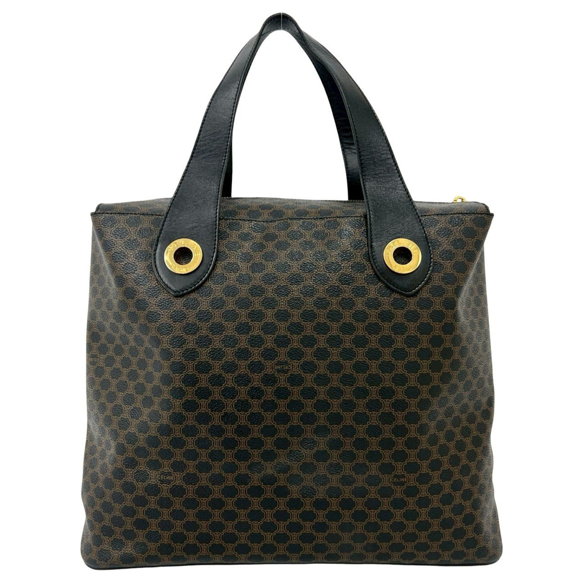 Celine Black Brown Leather Pvc Handbag Tote Bag (Pre-Owned)