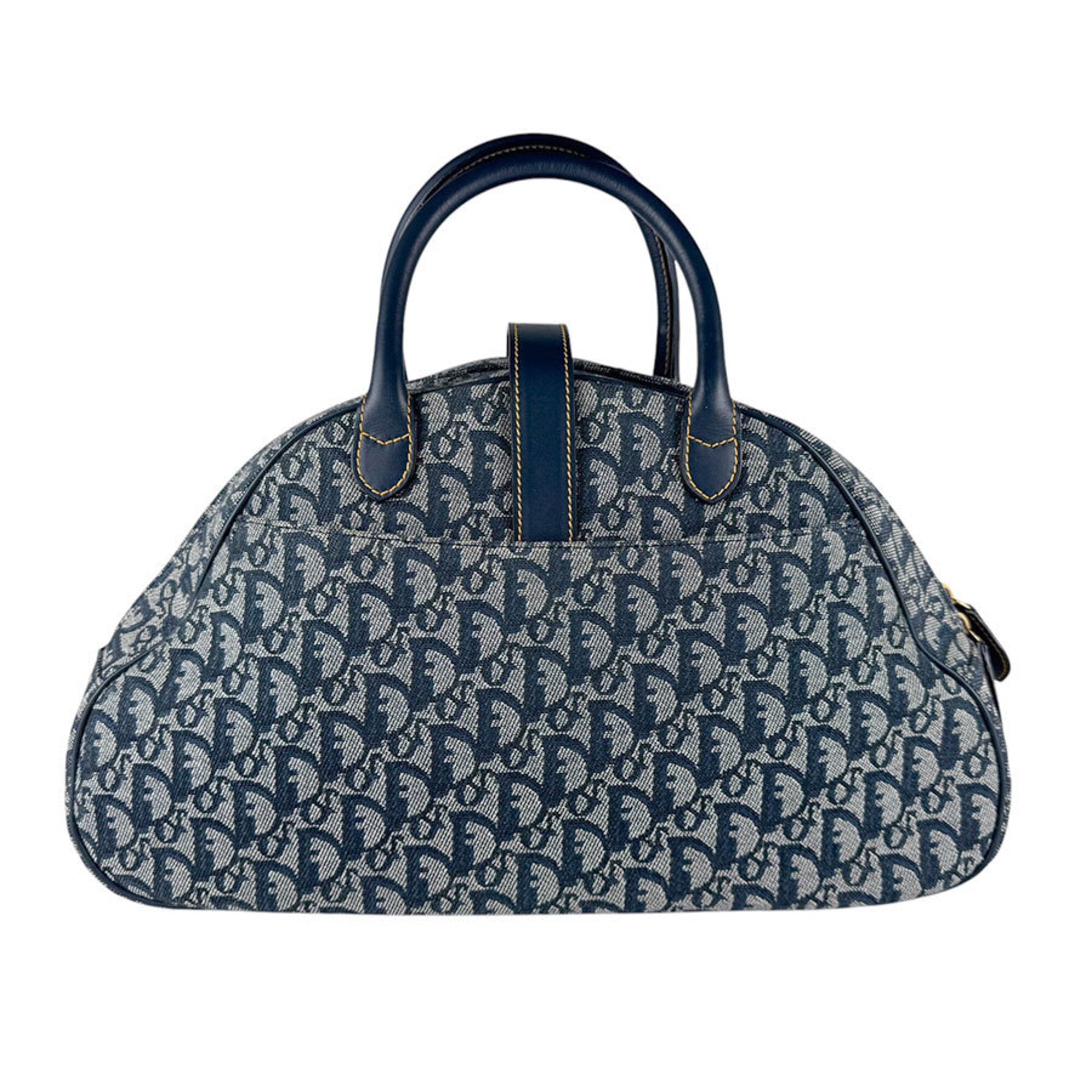 Christian Dior Navy Trotter Leather Handbag (Pre-Owned)