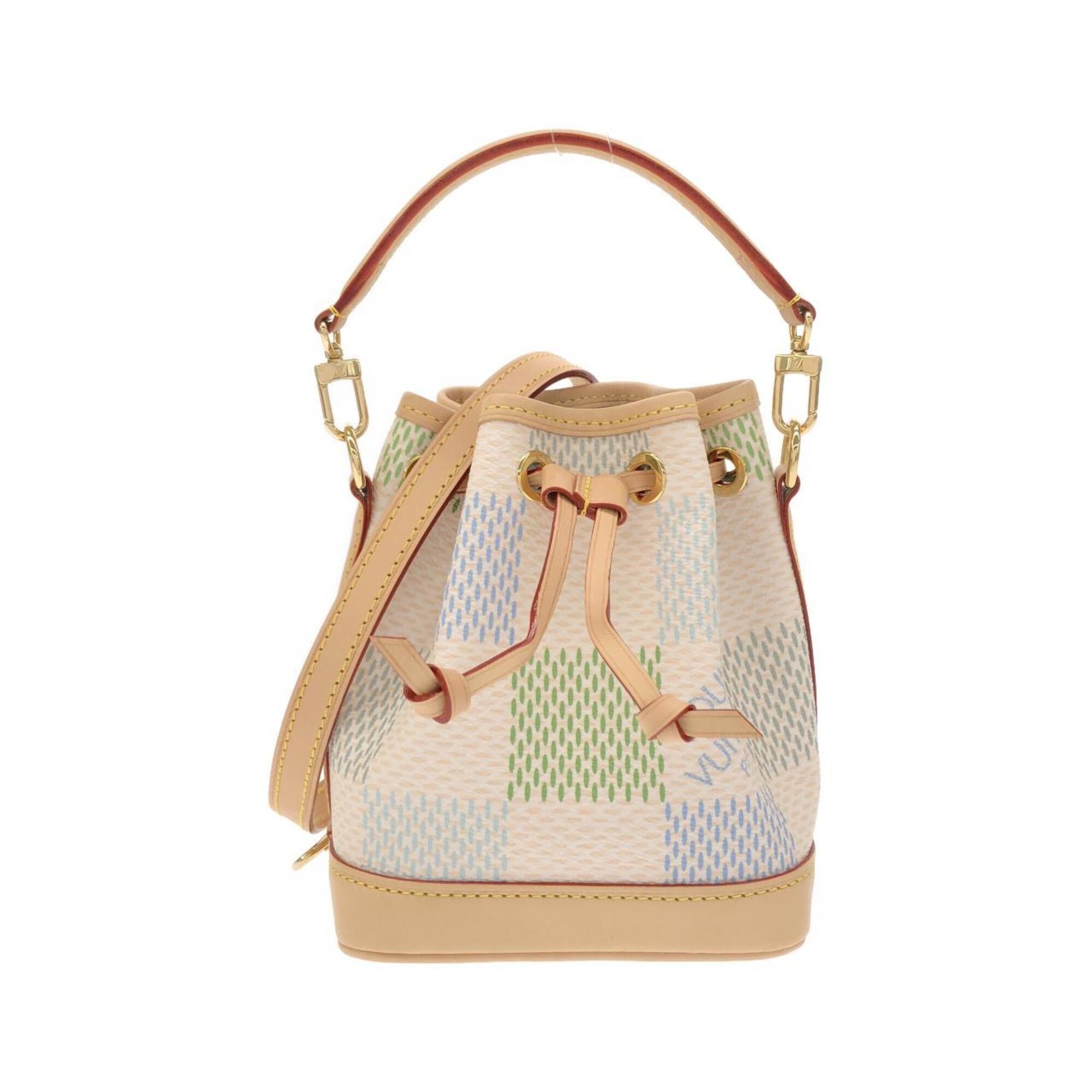 Louis Vuitton Beige Pistache Yellow Coated Canvas Shoulder Bag (Pre-Owned)