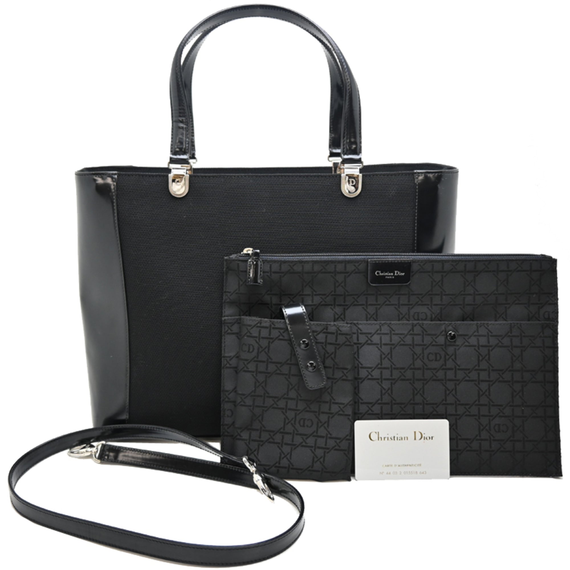 Christian Dior Black Canvas Tote Bag (Pre-Owned)