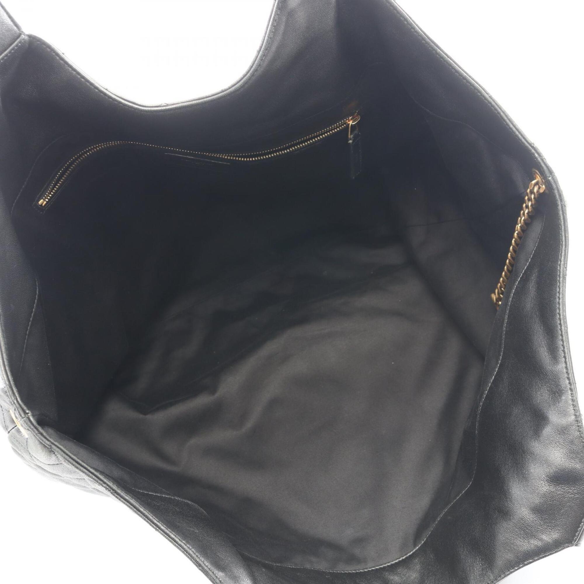 Saint Laurent Black Leather Handbag Pouch Tote Bag (Pre-Owned)