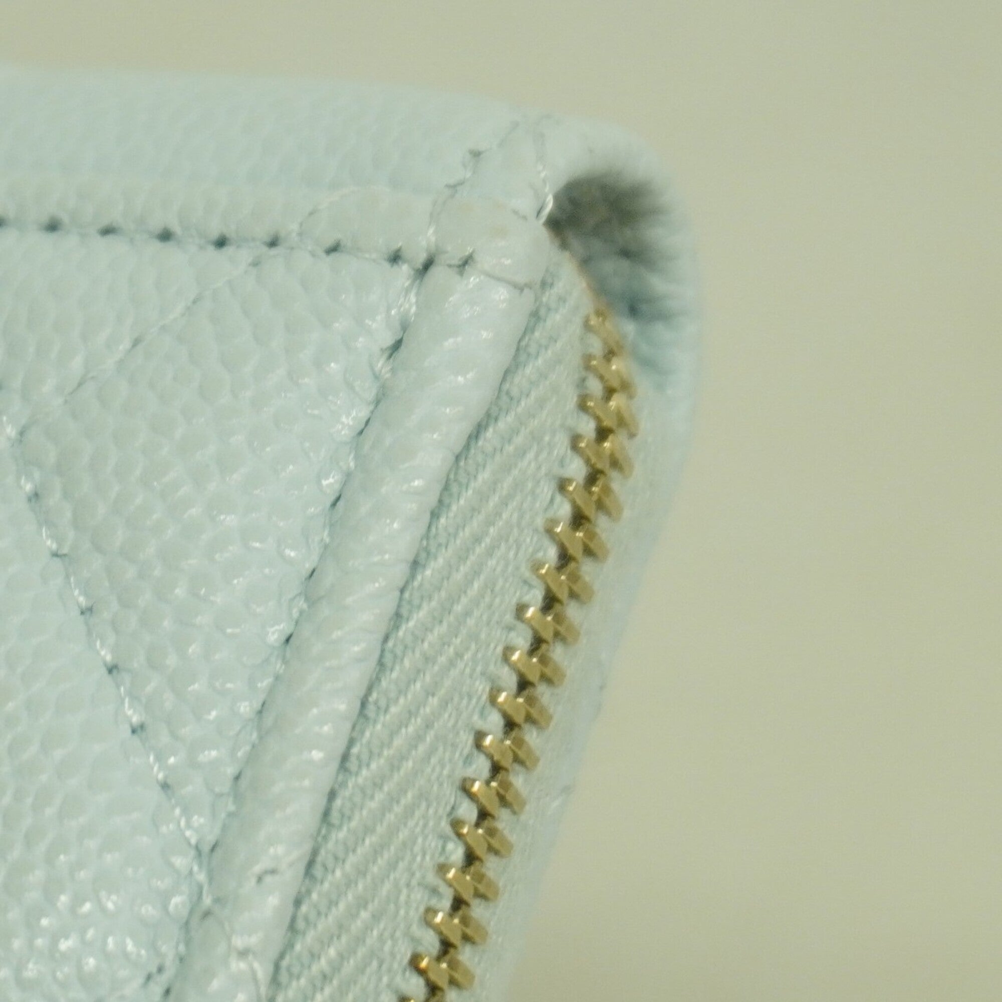 Chanel Light Blue Grained Calfskin Coin Purse/Coin Case (Pre-Owned)