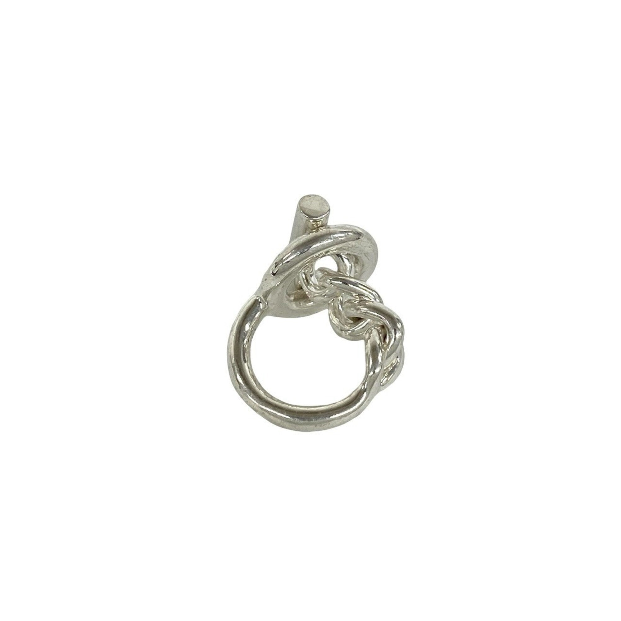 Hermes Silver Silver 925 Band Ring (Pre-Owned)