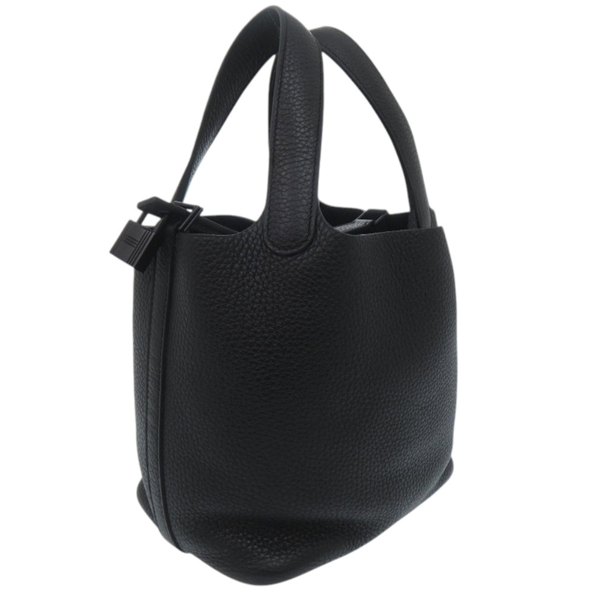 Hermes Black Taurillon Clemence Leather Handbag (Pre-Owned)
