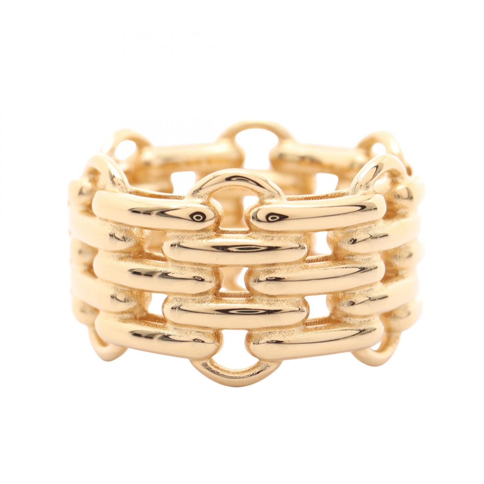 Chanel Gold Gold Plating Band Ring (Pre-Owned)