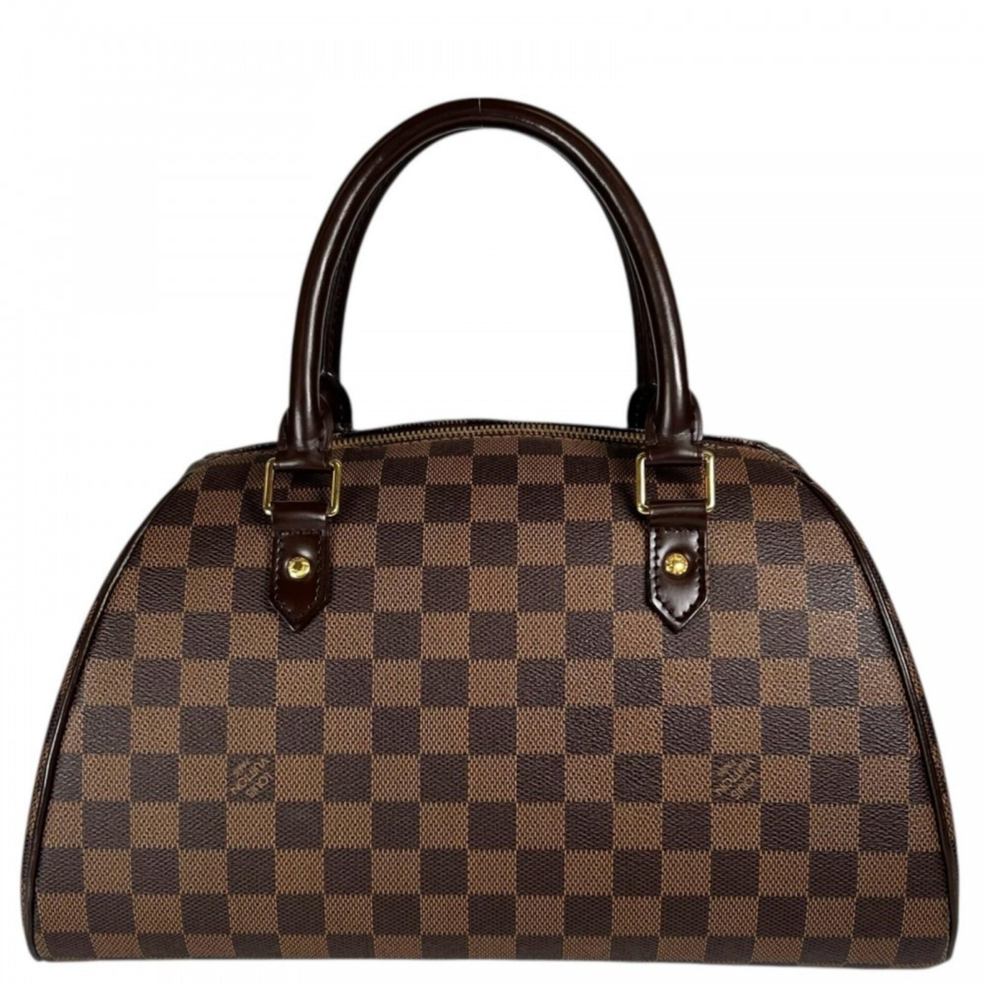 Louis Vuitton Brown White Damier Canvas Handbag (Pre-Owned)
