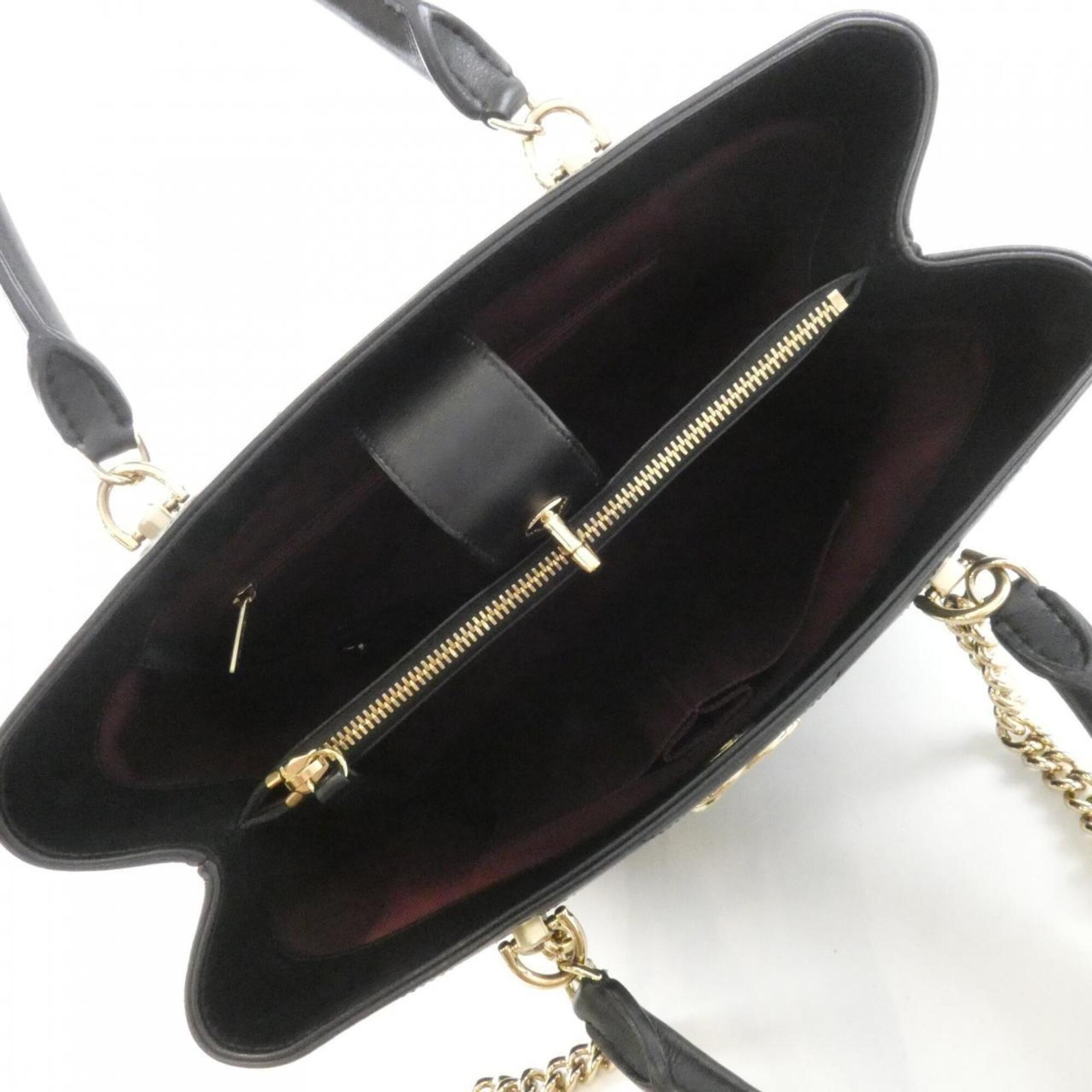 Chanel Black Leather Handbag (Pre-Owned)