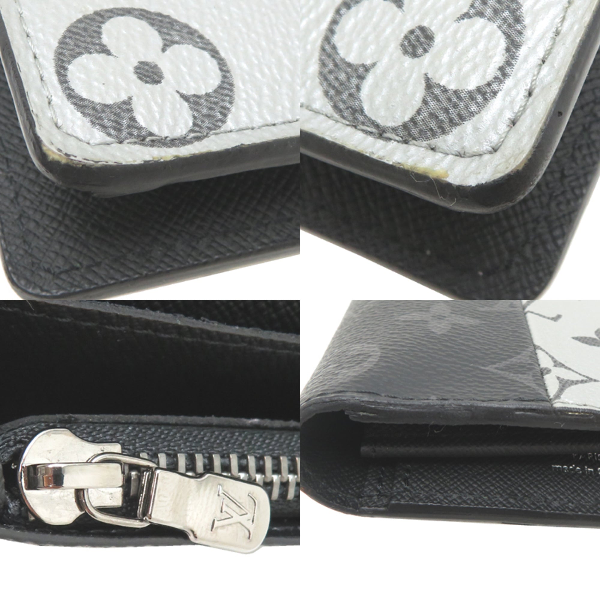Louis Vuitton Black Gray Long Wallet (Bi-Fold) (Pre-Owned)