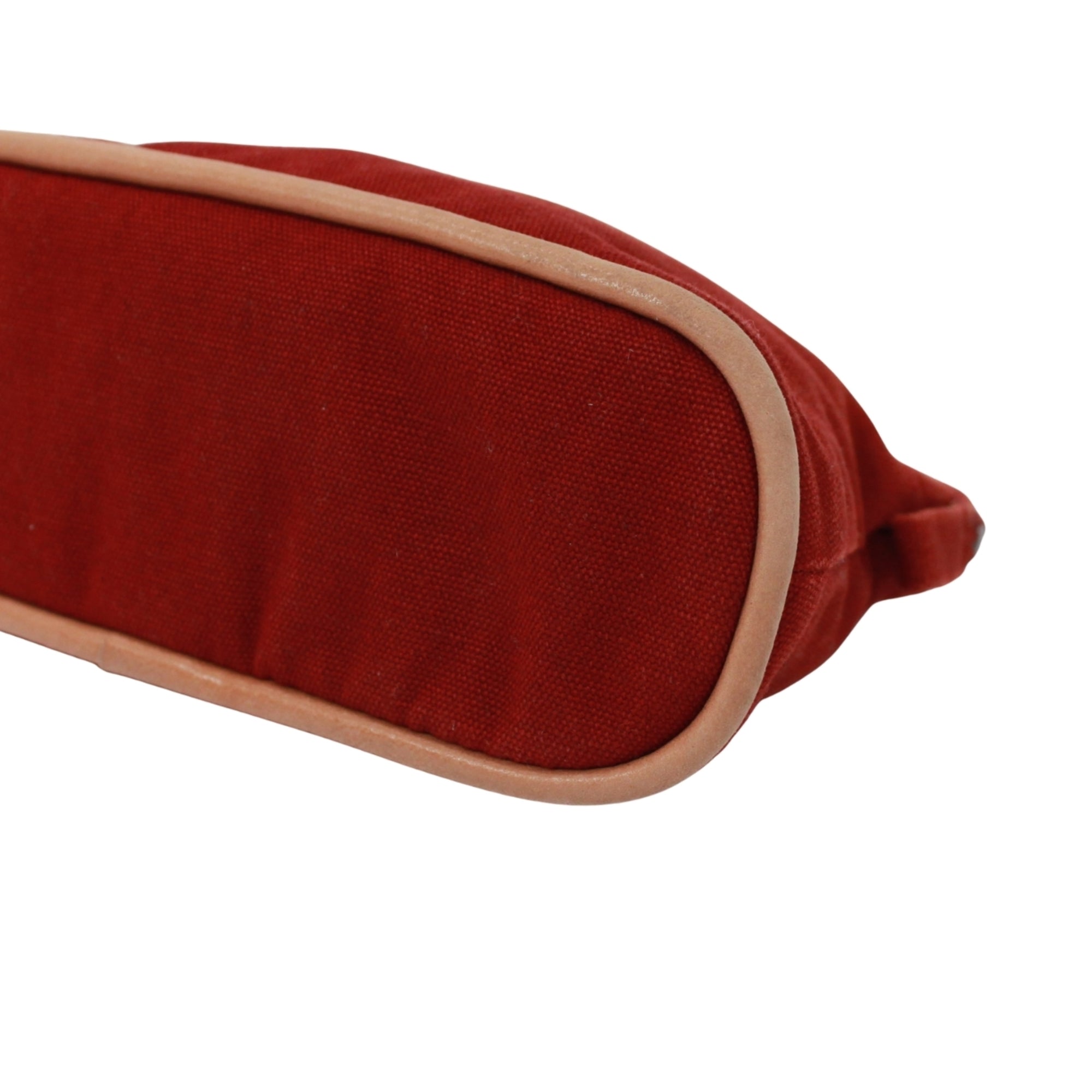 Hermes Red Color Canvas Leather Pouch (Pre-Owned)
