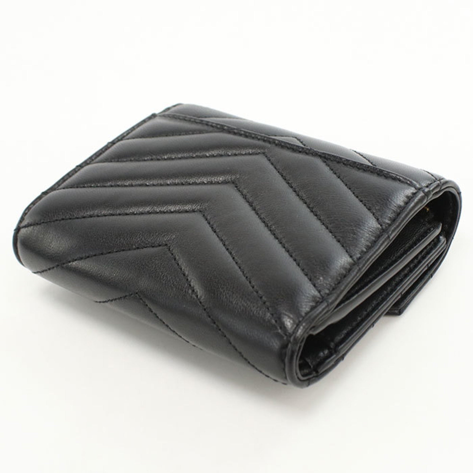 Saint Laurent Black Leather Wallet (Tri-Fold) (Pre-Owned)