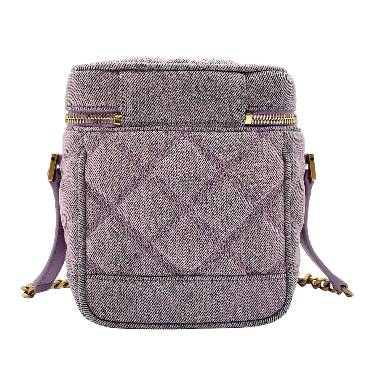 Yves Saint Laurent Purple Denim Shoulder Bag Vanity Bag (Pre-Owned)