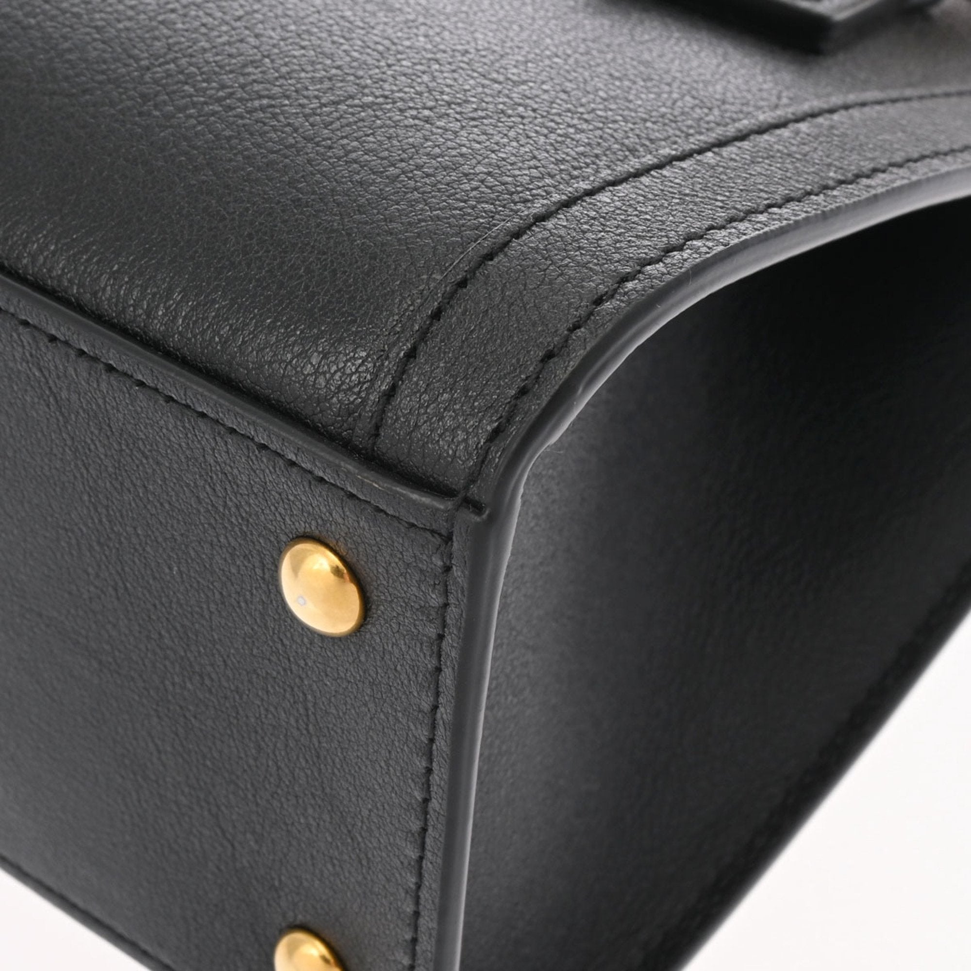 Gucci Black Yellow Leather Handbag Tote Bag (Pre-Owned)