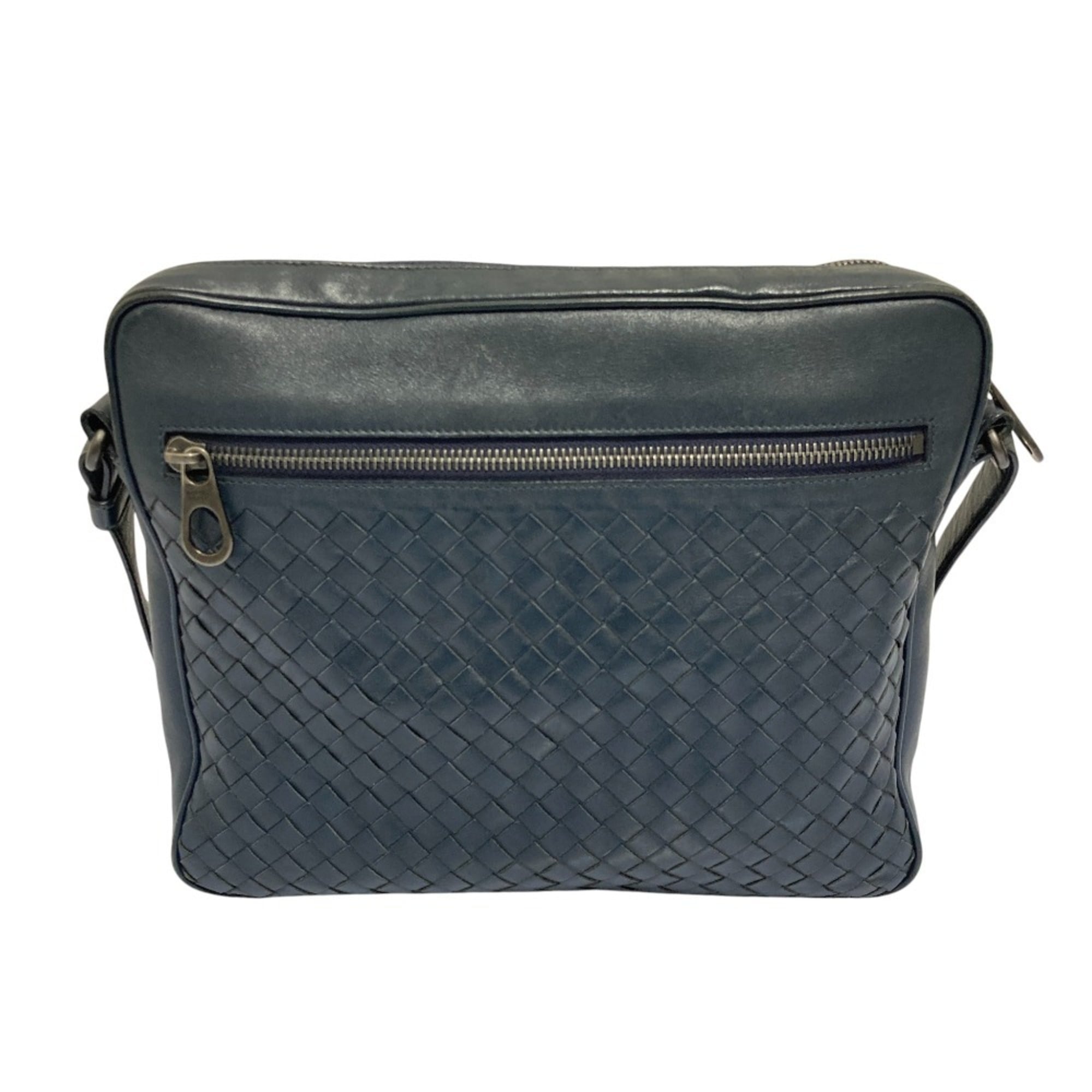 Bottega Veneta Navy Messenger Bag Shoulder Bag (Pre-Owned)