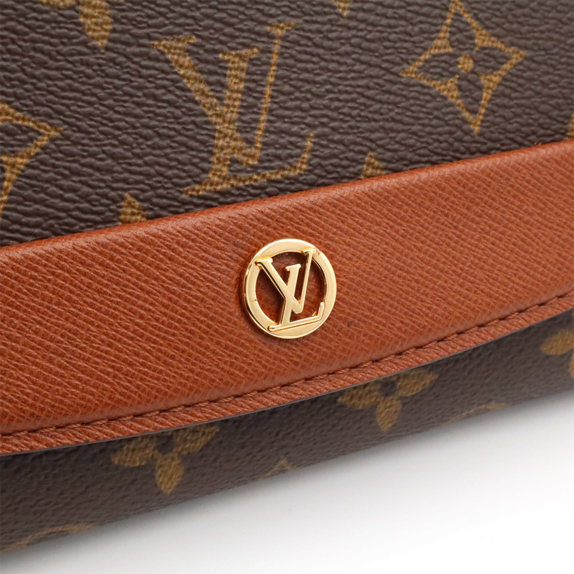 Louis Vuitton Brown Monogram Canvas Pvc Coated Canvas Clutch Bag Shoulder Bag (Pre-Owned)