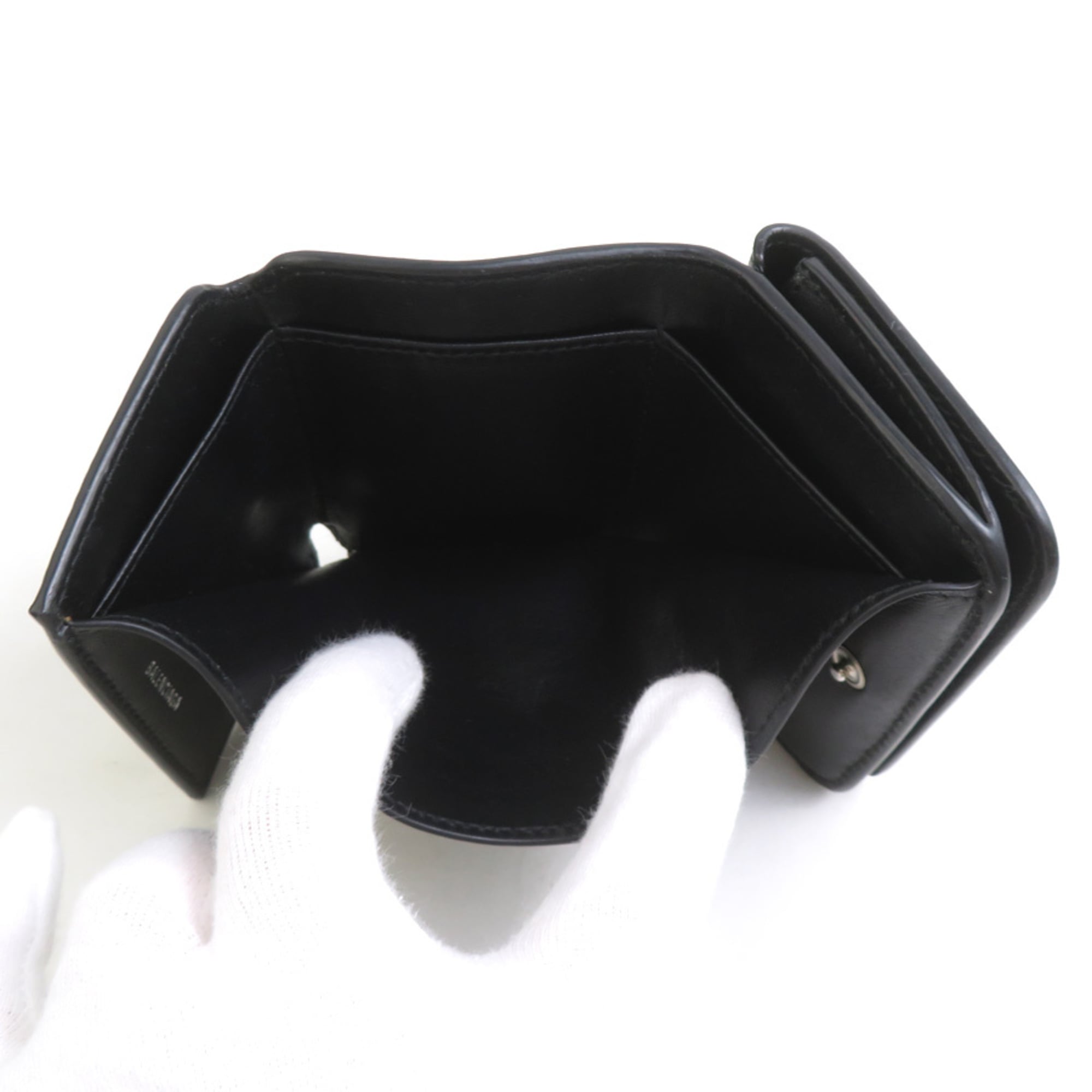 Balenciaga Black Leather Wallet (Tri-Fold) (Pre-Owned)