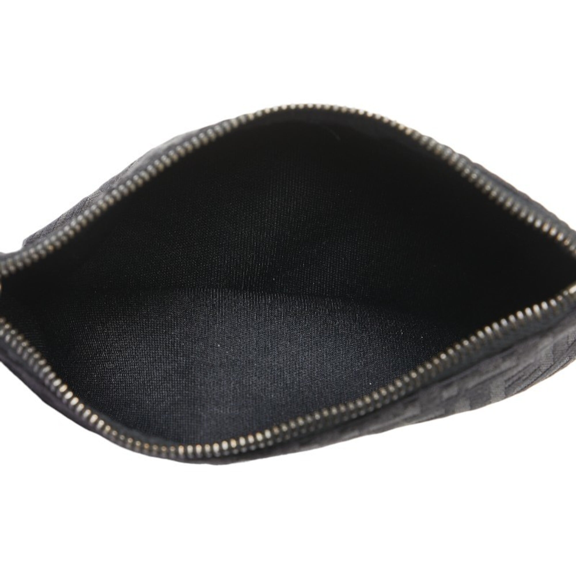 Fendi Zucchino Black Canvas Leather Handbag Pouch (Pre-Owned)