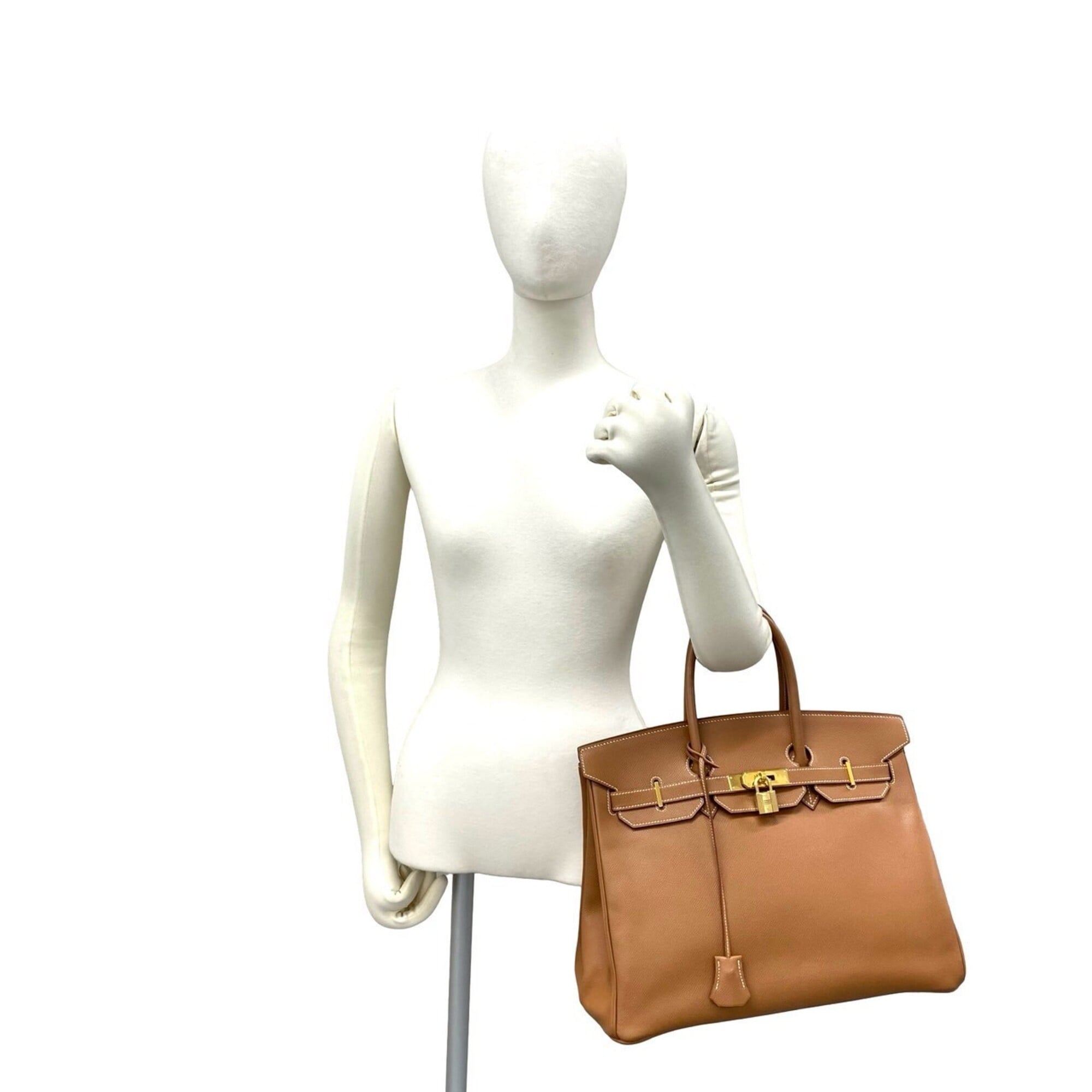 Hermes Brown Courchevel Leather Handbag Tote Bag (Pre-Owned)