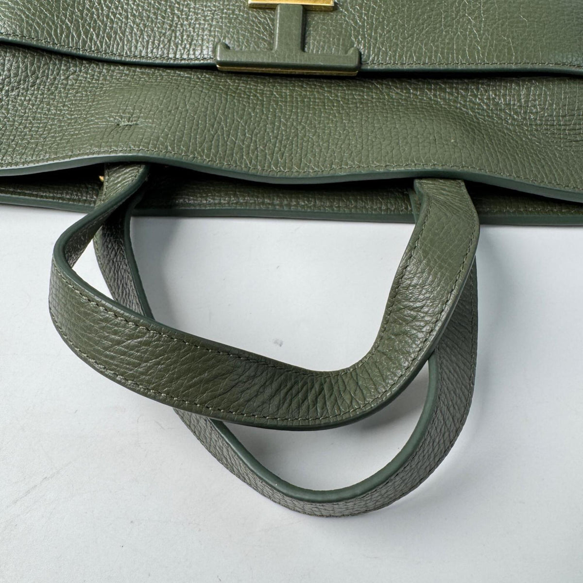 Tod's Green Leather Shoulder Bag Tote Bag (Pre-Owned)