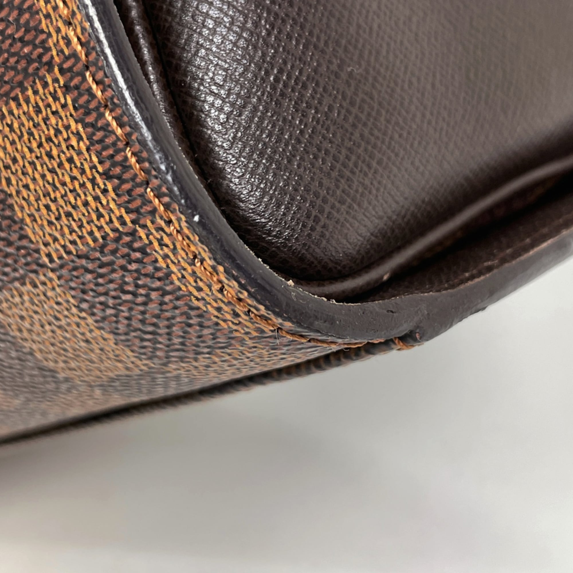 Louis Vuitton Damier Brown Damier Canvas Leather Handbag (Pre-Owned)