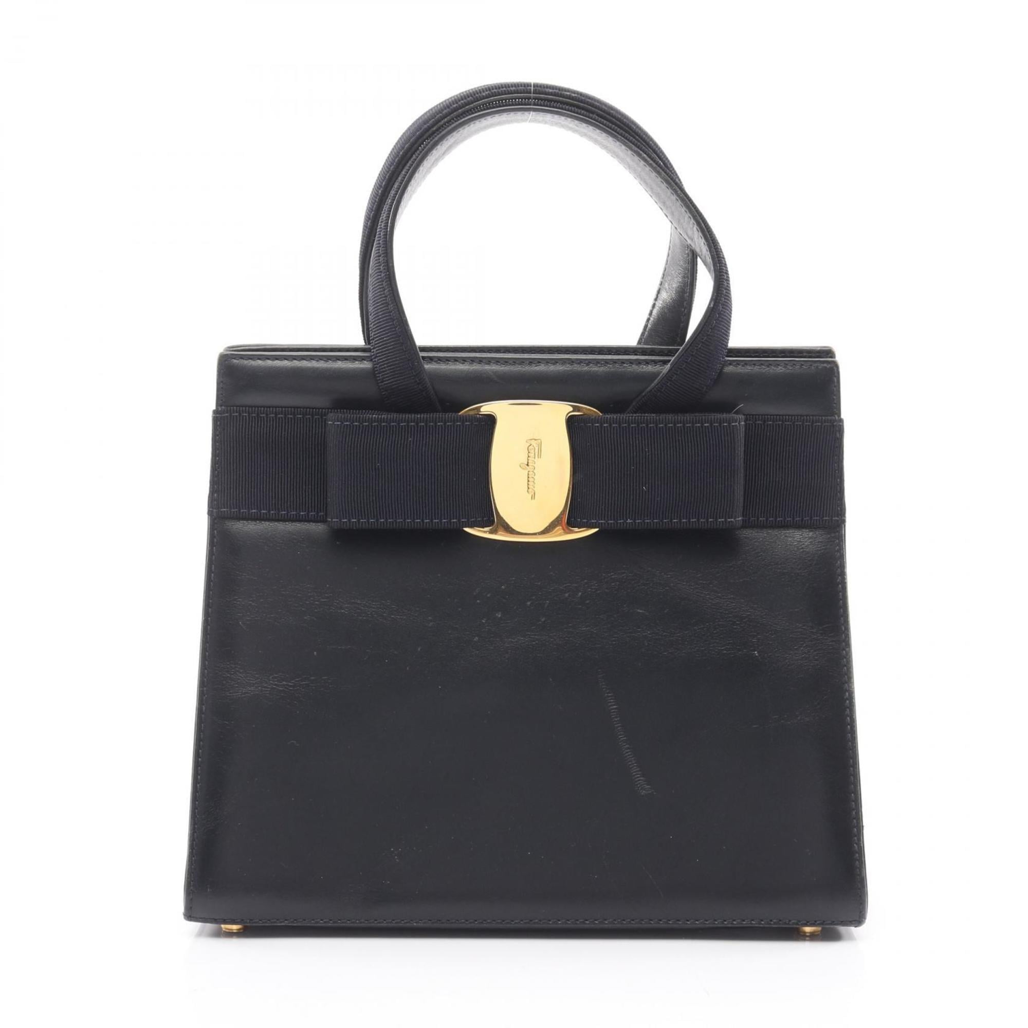 Salvatore Ferragamo Navy Leather Handbag (Pre-Owned)