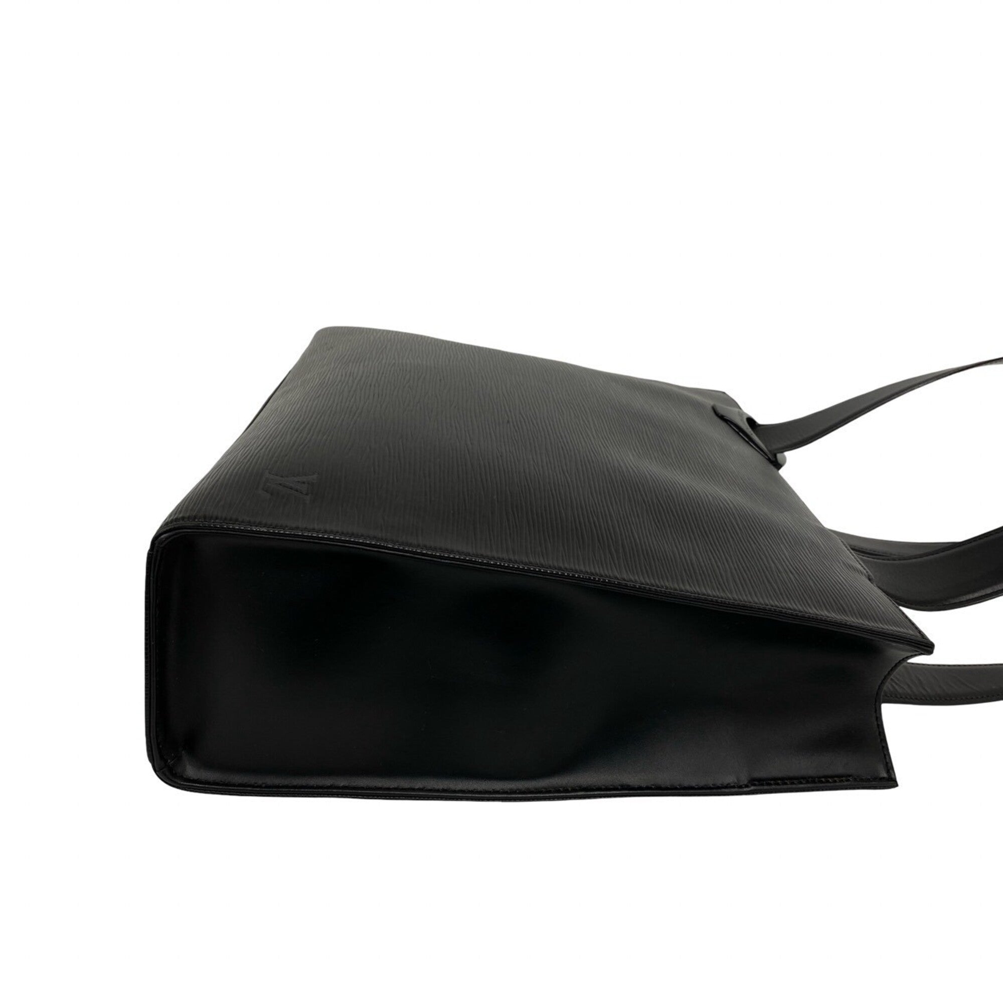 Louis Vuitton Black Leather Shoulder Bag Tote Bag (Pre-Owned)