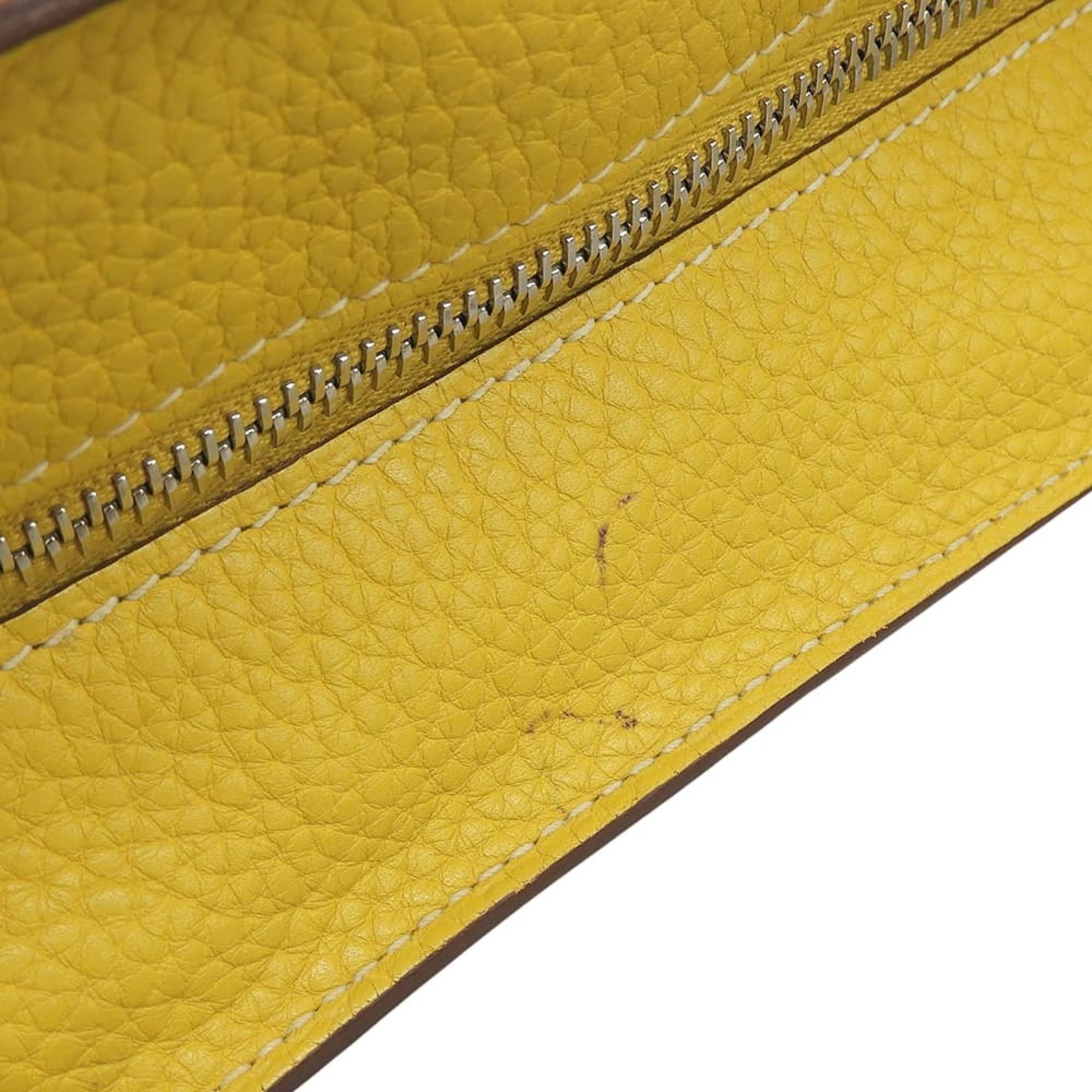 Hermes Yellow Taurillon Clemence Leather Shoulder Bag Tote Bag (Pre-Owned)