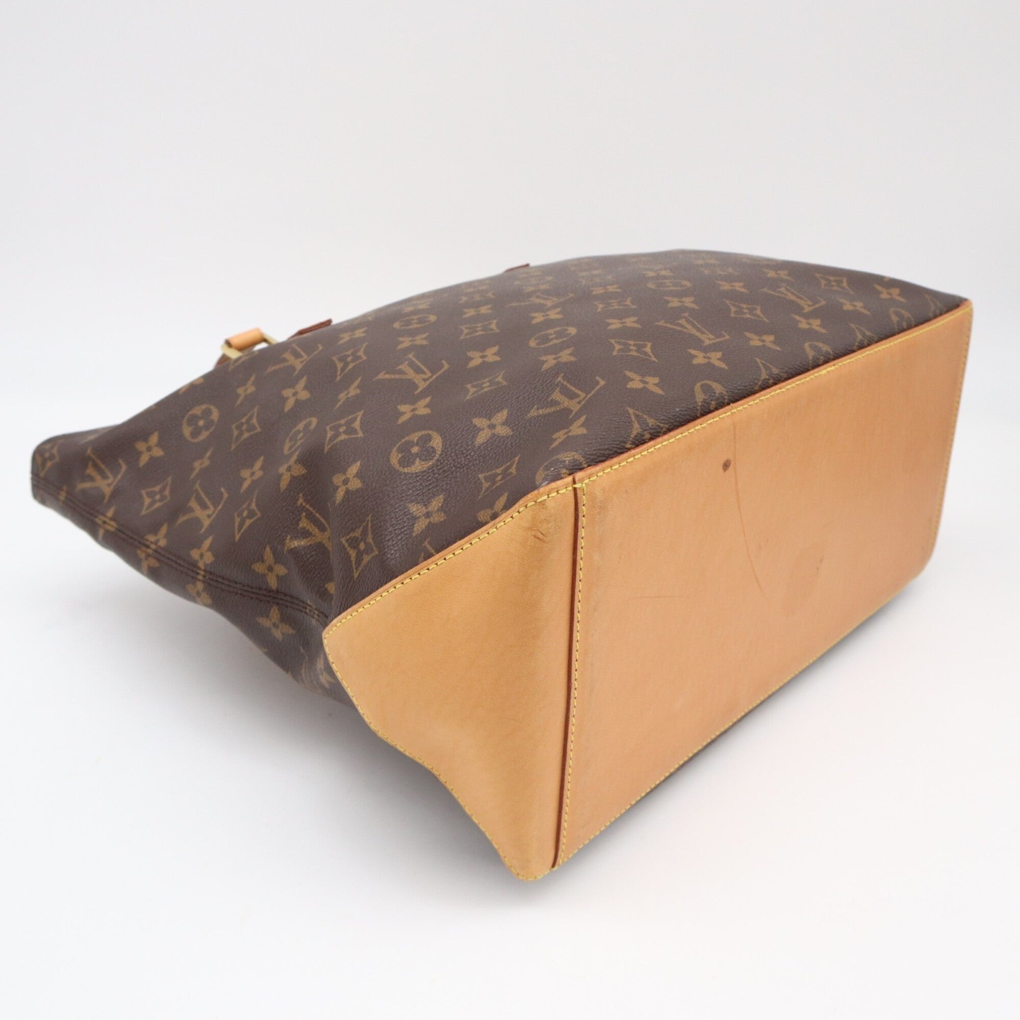 Louis Vuitton Beige Brown Coated Canvas Leather Handbag (Pre-Owned)