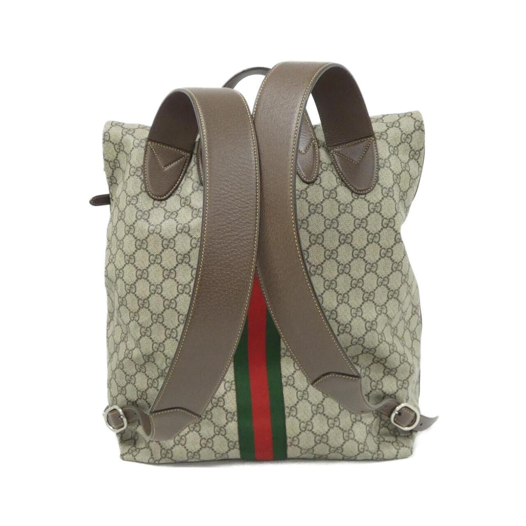 Gucci Beige Brown Gg Supreme Backpack (Pre-Owned)