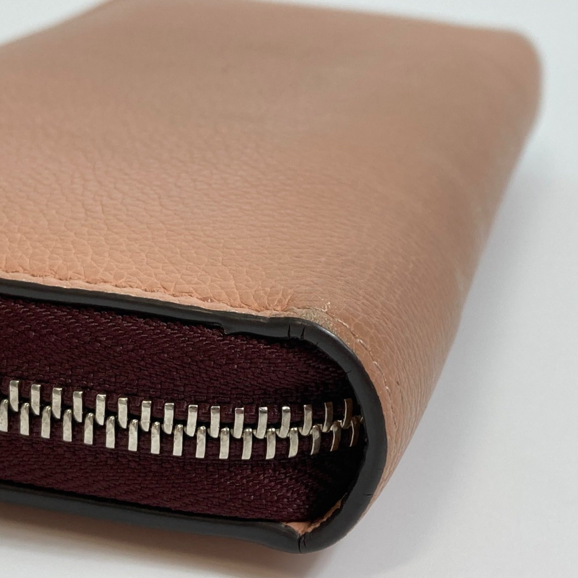 Louis Vuitton Beige Orange Leather Long Wallet (Bi-Fold) (Pre-Owned)