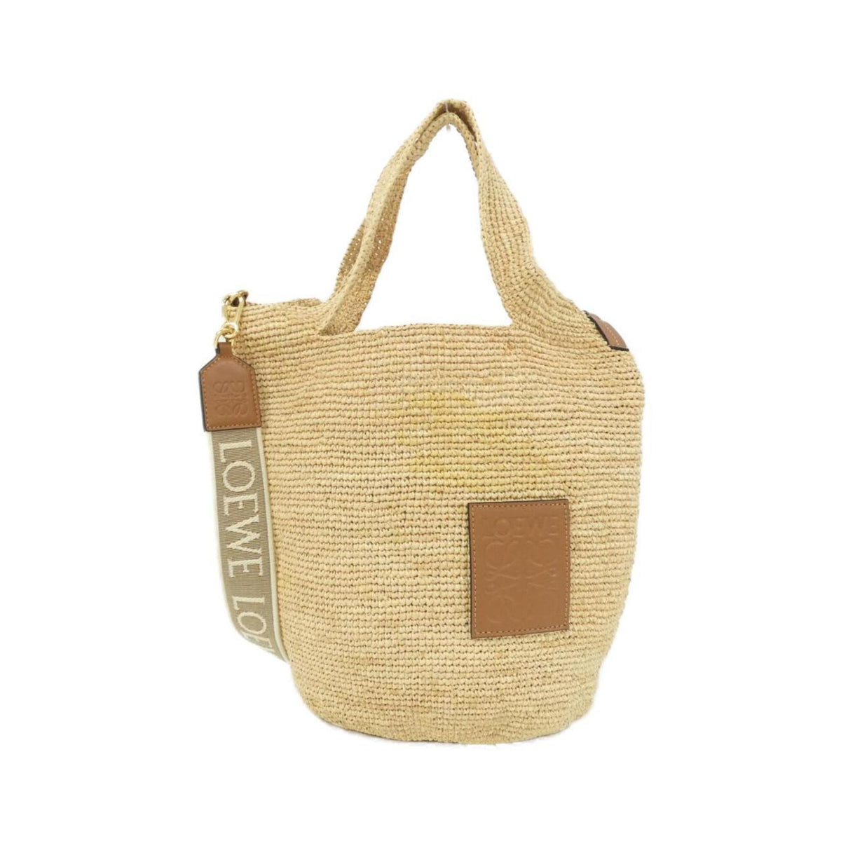Loewe Beige Raffia Leather Handbag (Pre-Owned)
