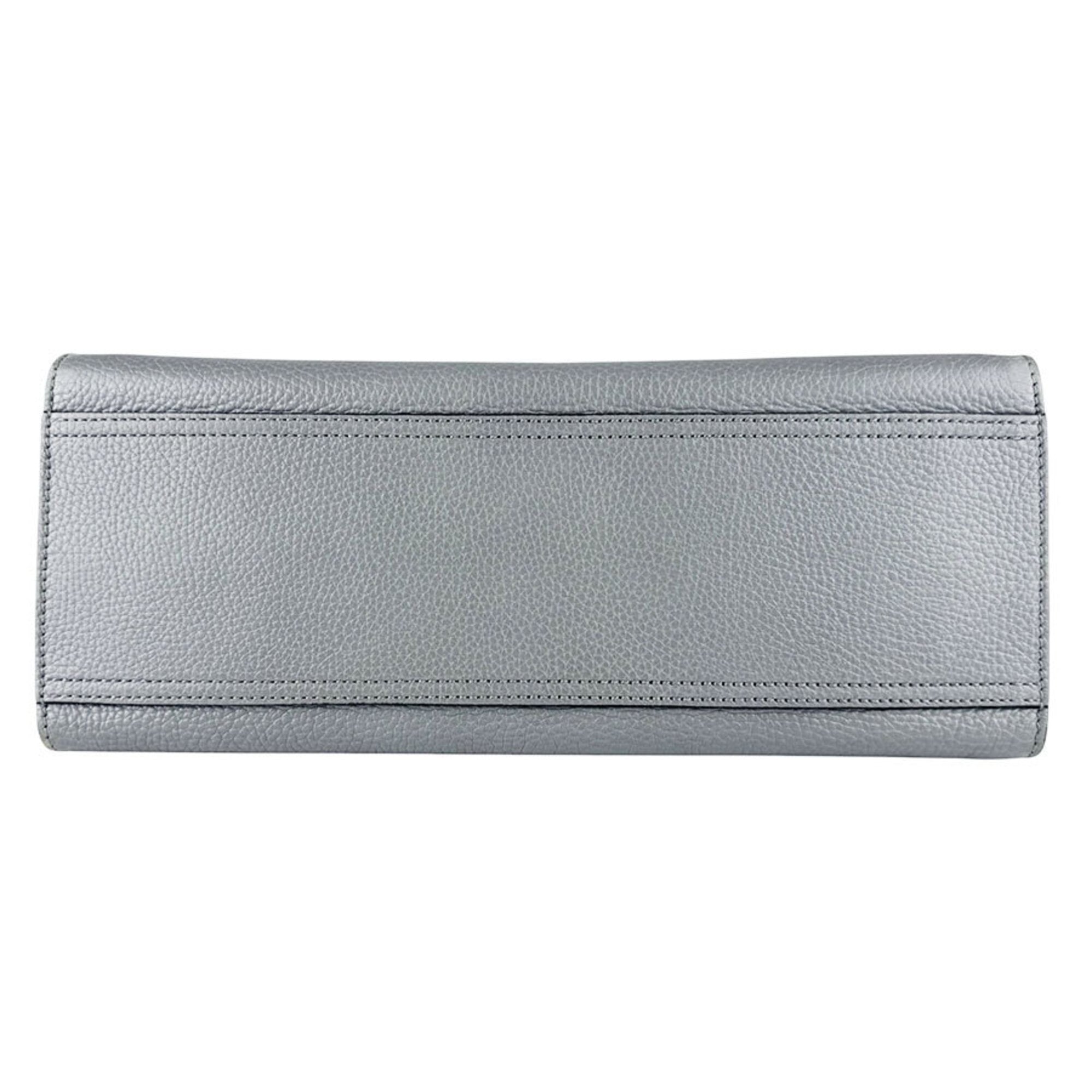 Gucci Gray Leather Handbag Shoulder Bag (Pre-Owned)