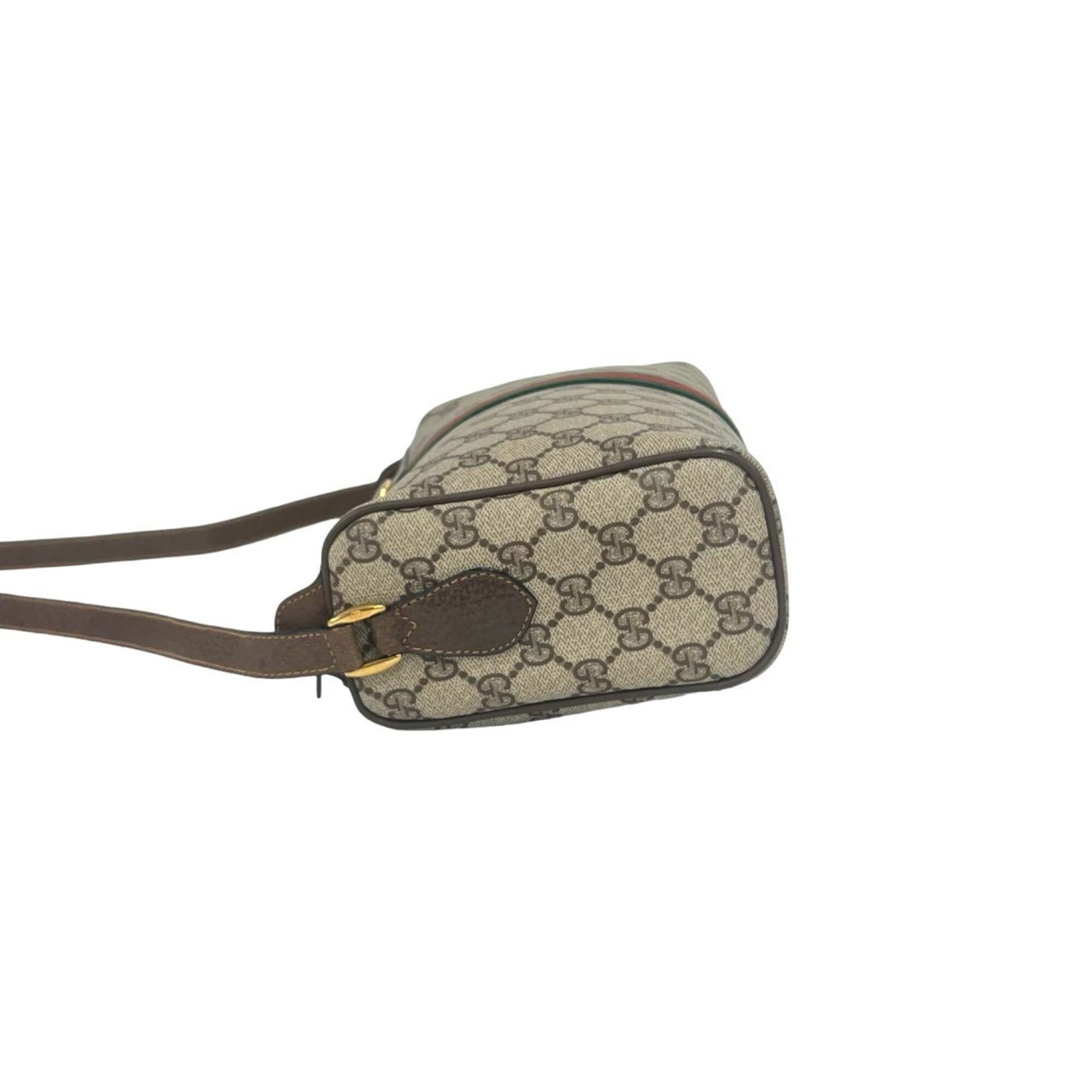 Gucci Brown Green Red Color Leather Pvc Pochette Shoulder Bag (Pre-Owned)