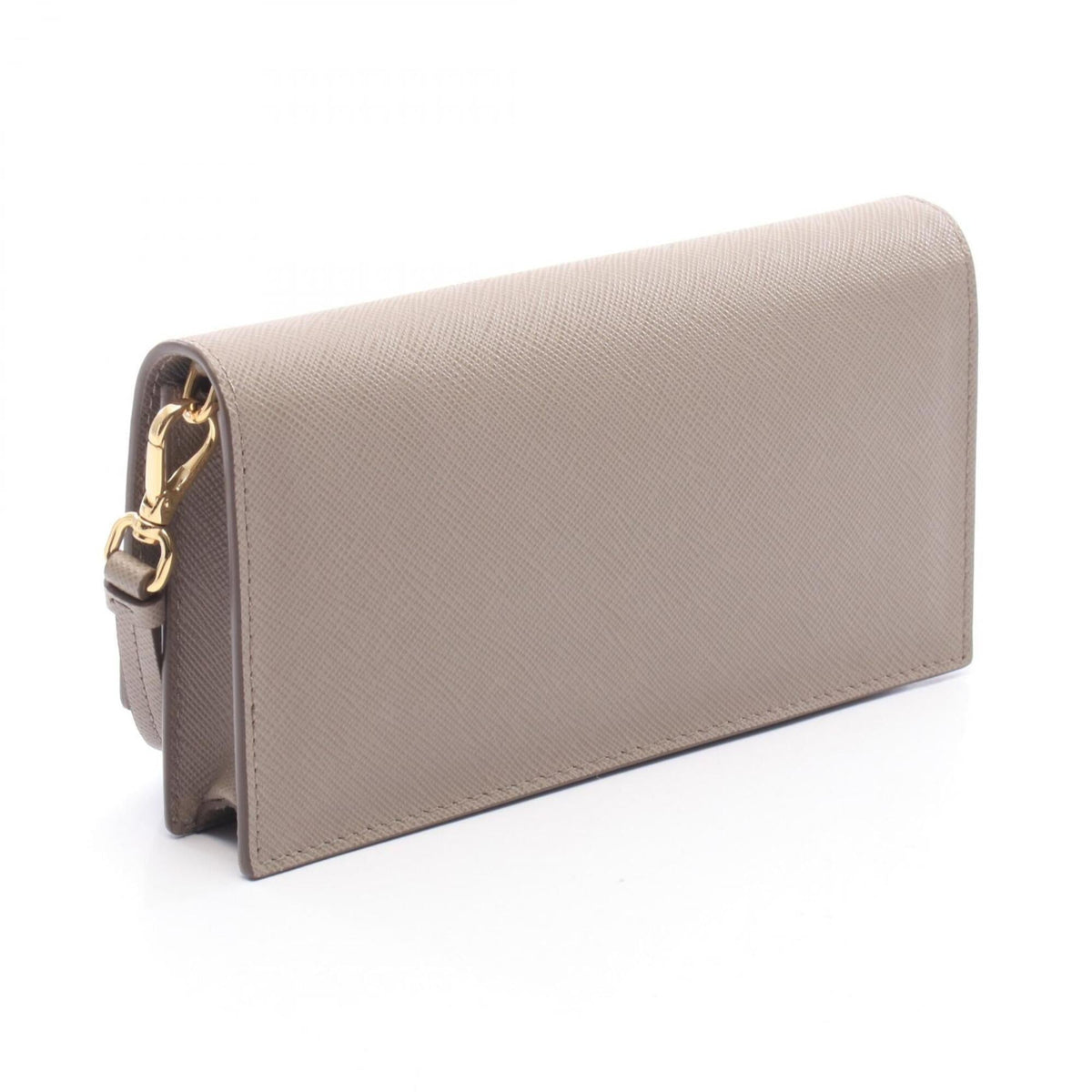 Prada Saffiano Beige Leather Shoulder Bag (Pre-Owned)