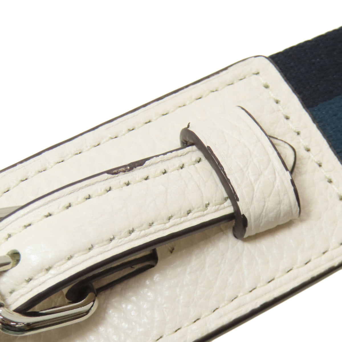 Coach Light Blue Navy White Leather Shoulder Bag (Pre-Owned)